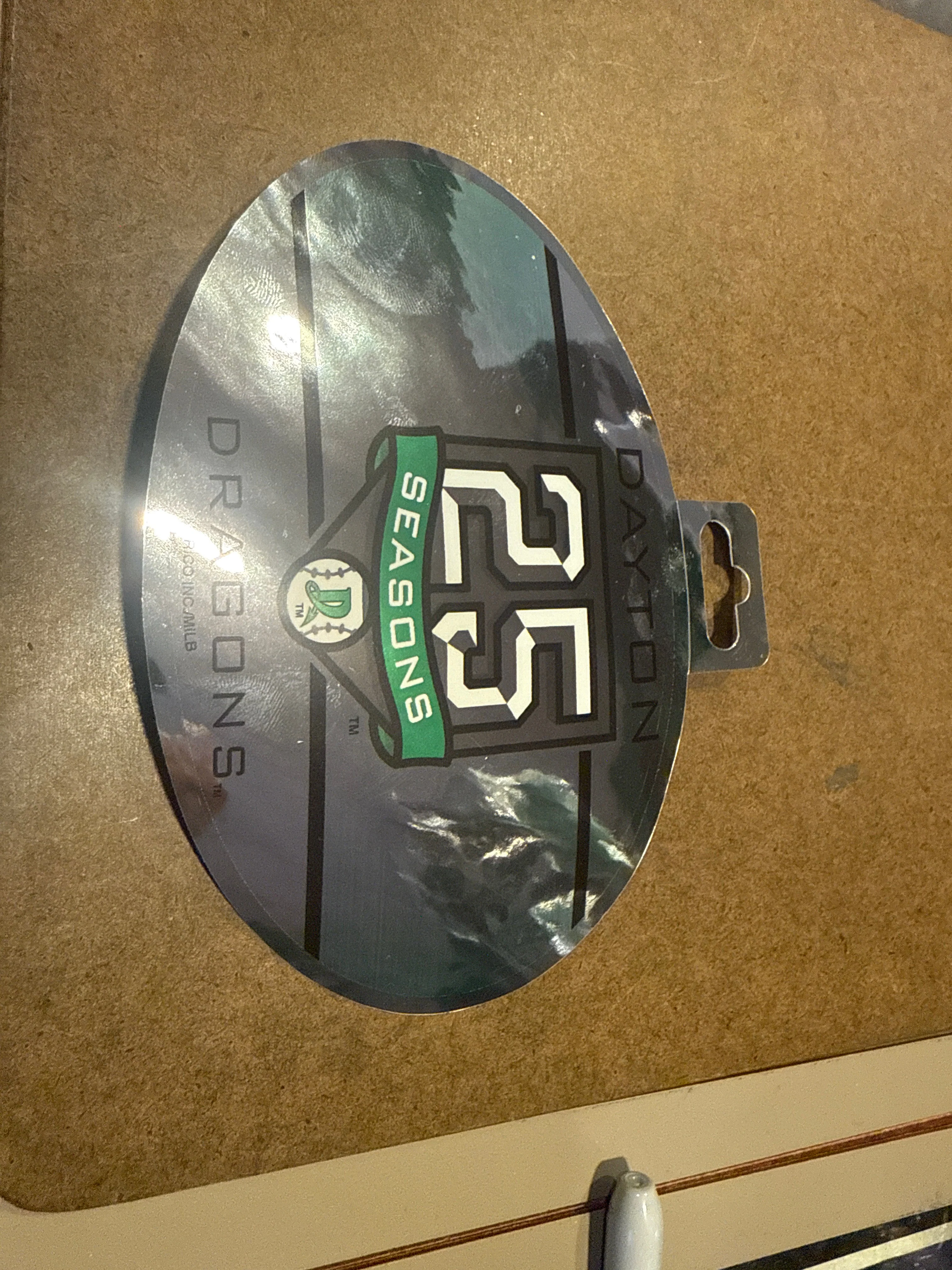 25 Seasons Metallic Oval Sticker