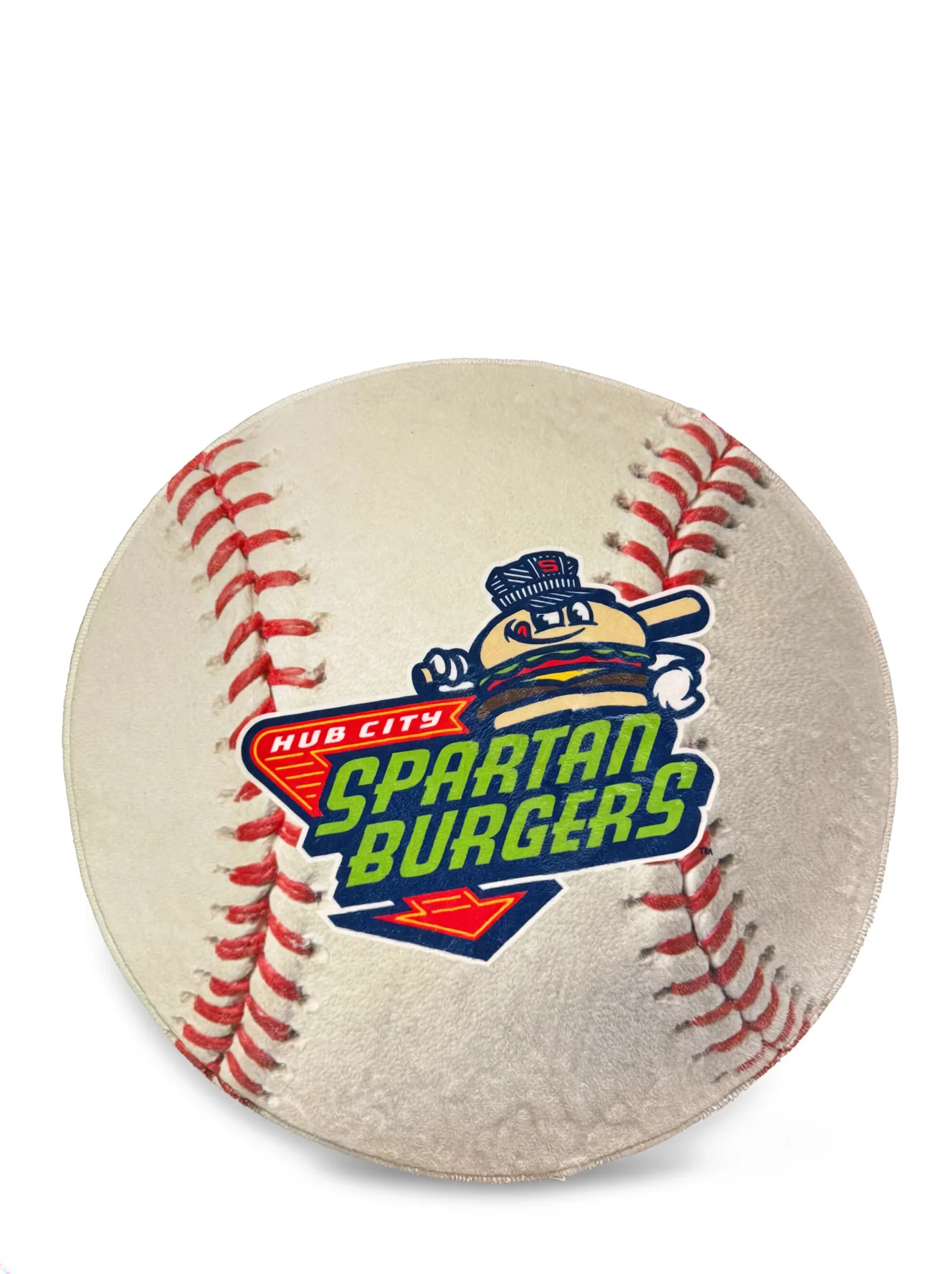 27in White Baseball Round Mat