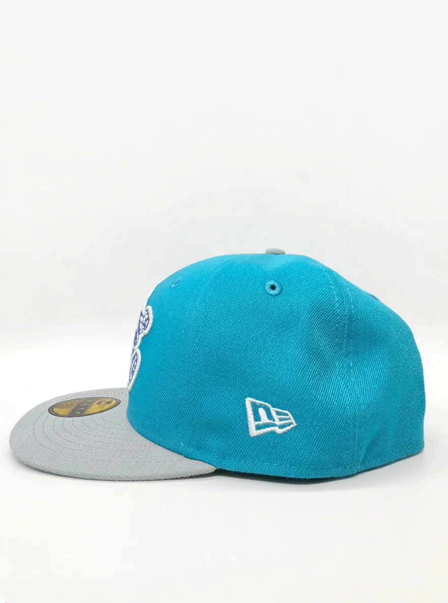 5950 New Era Fitted Blue & Silver Burger Logo Cap - Image 2