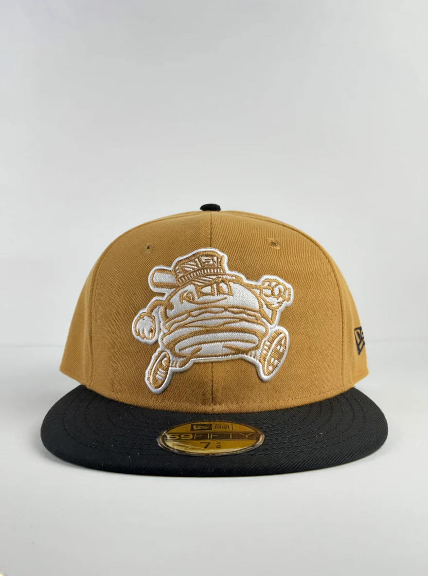 5950 New Era Fitted Old Gold Burger Logo Cap