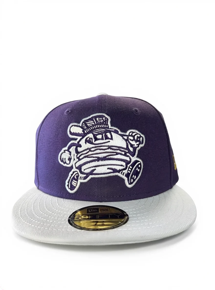 5950 New Era Fitted Purple Burger Logo Cap