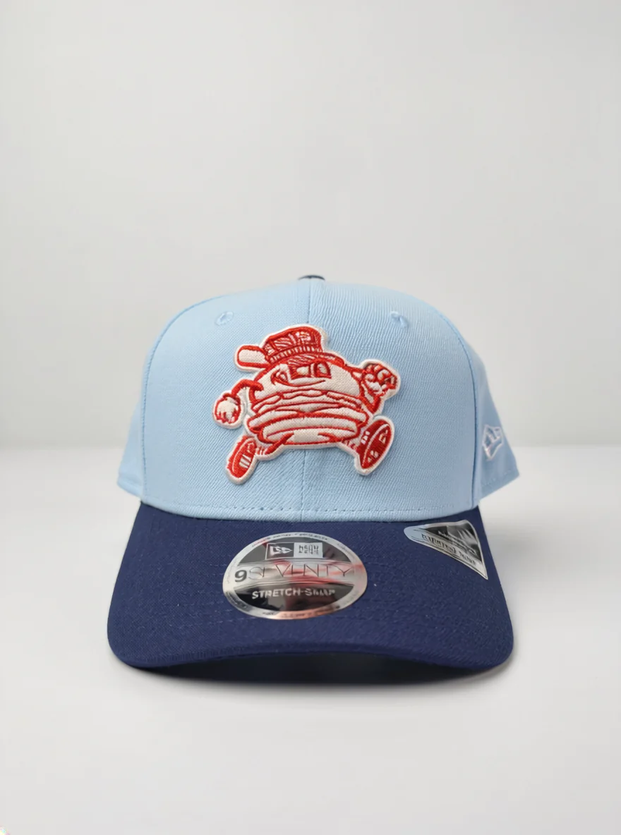 970 New Era Adjustable Powder Blue Burger Logo Hat