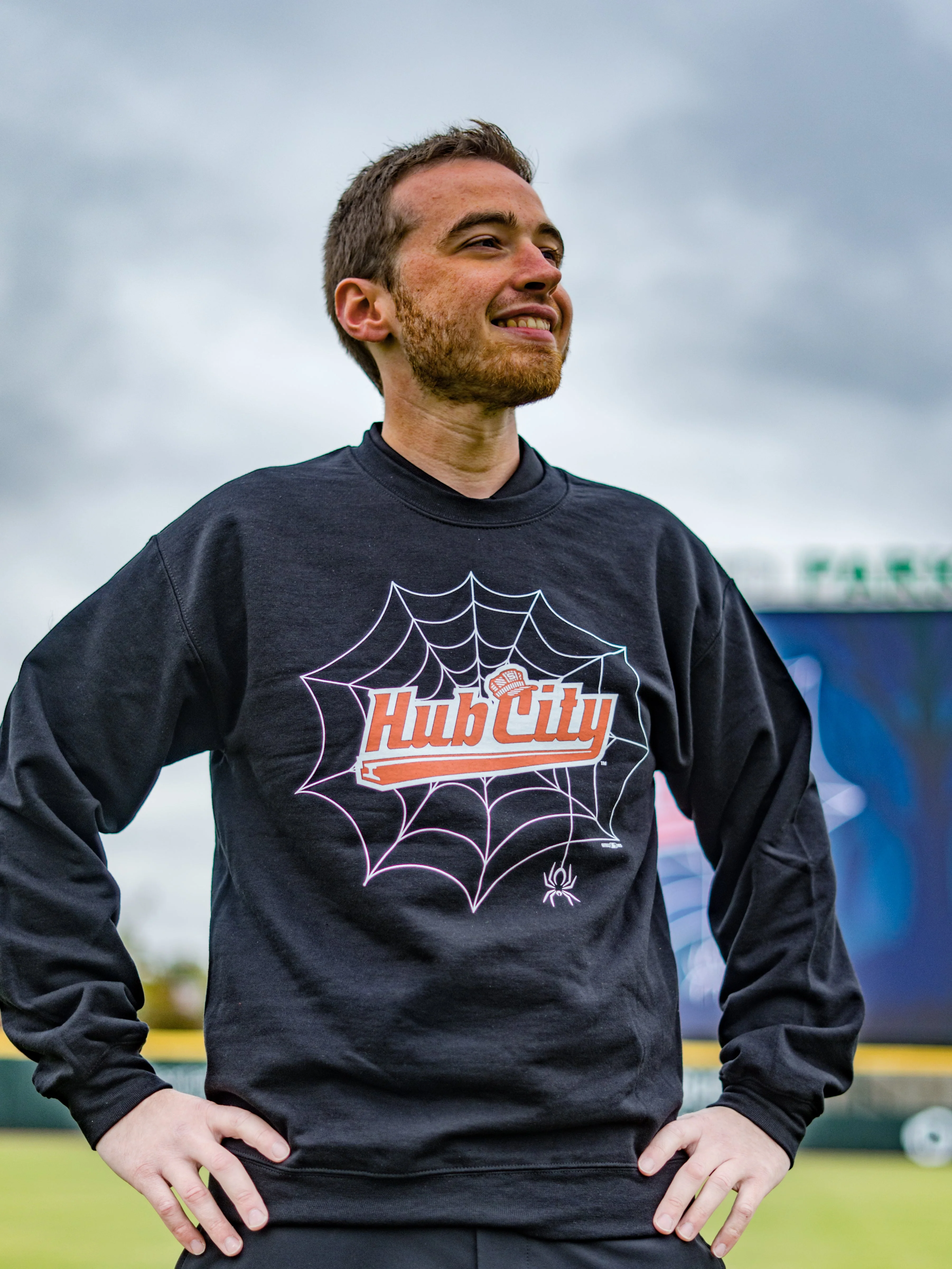 Adult Black Hub City Cob Web Sweatshirt - Image 2