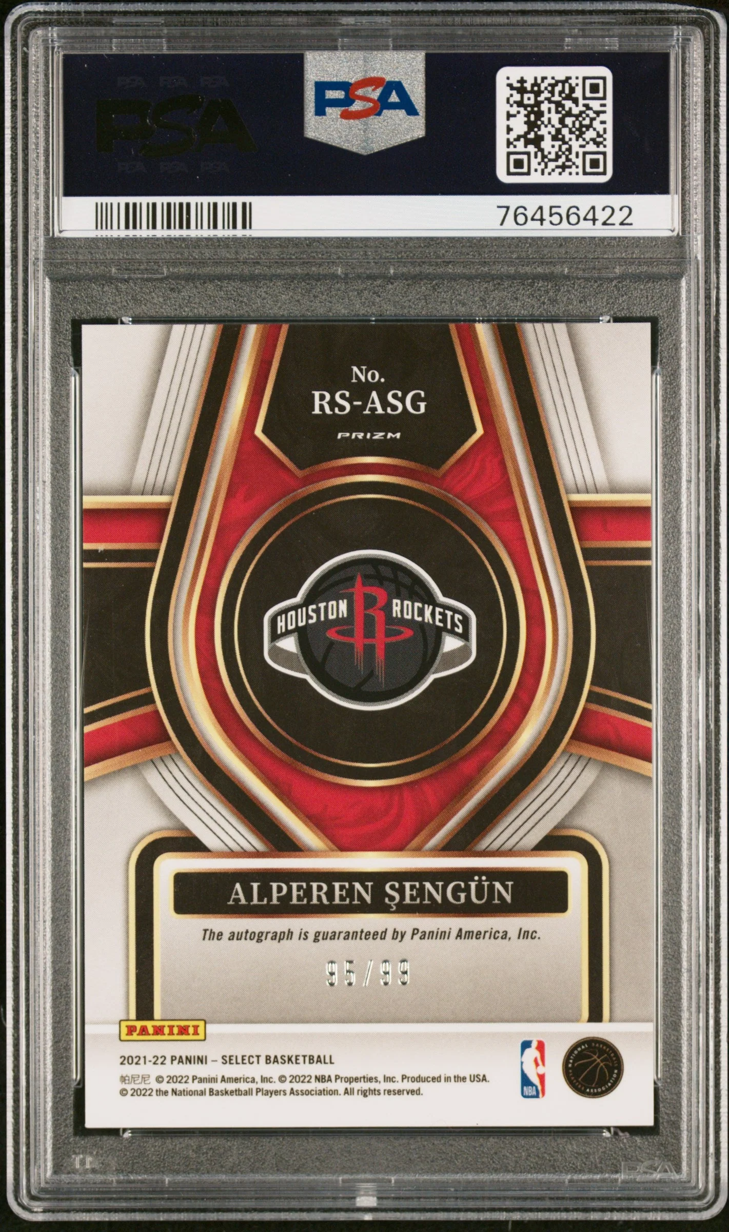 Alperen Sengun 2021 Panini Select Rookie Signatur - Image 2