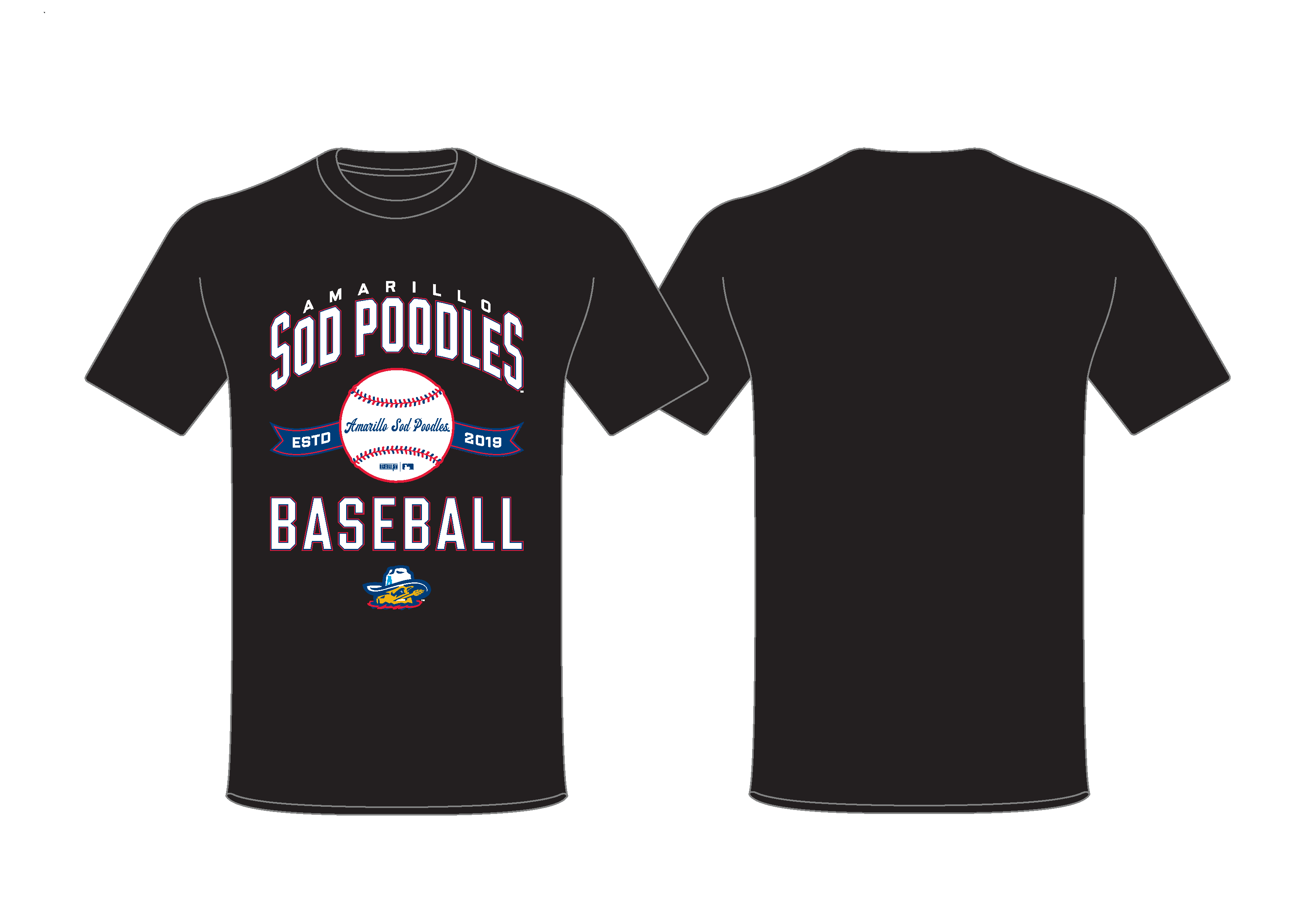 Amarillo Sod Poodles Baseballism Black Classic Tee
