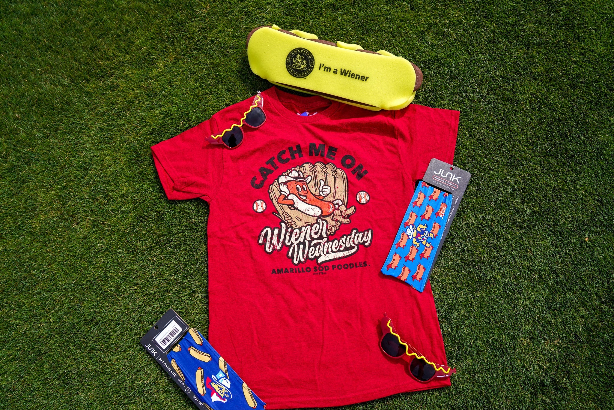 Amarillo Sod Poodles Catch Me on Wiener Wednesday Tee - Image 2