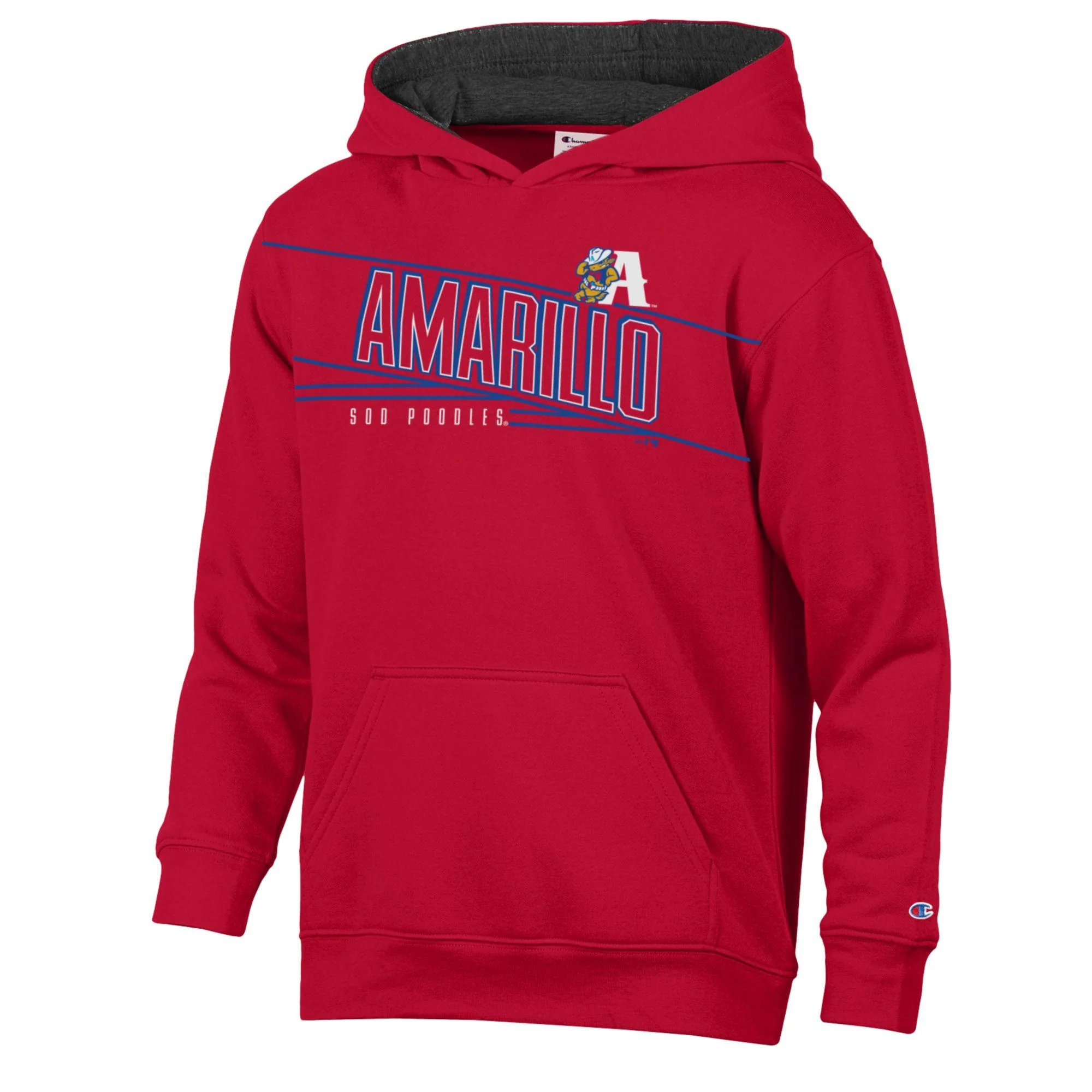 Amarillo Sod Poodles Champion Youth Red Hoodie