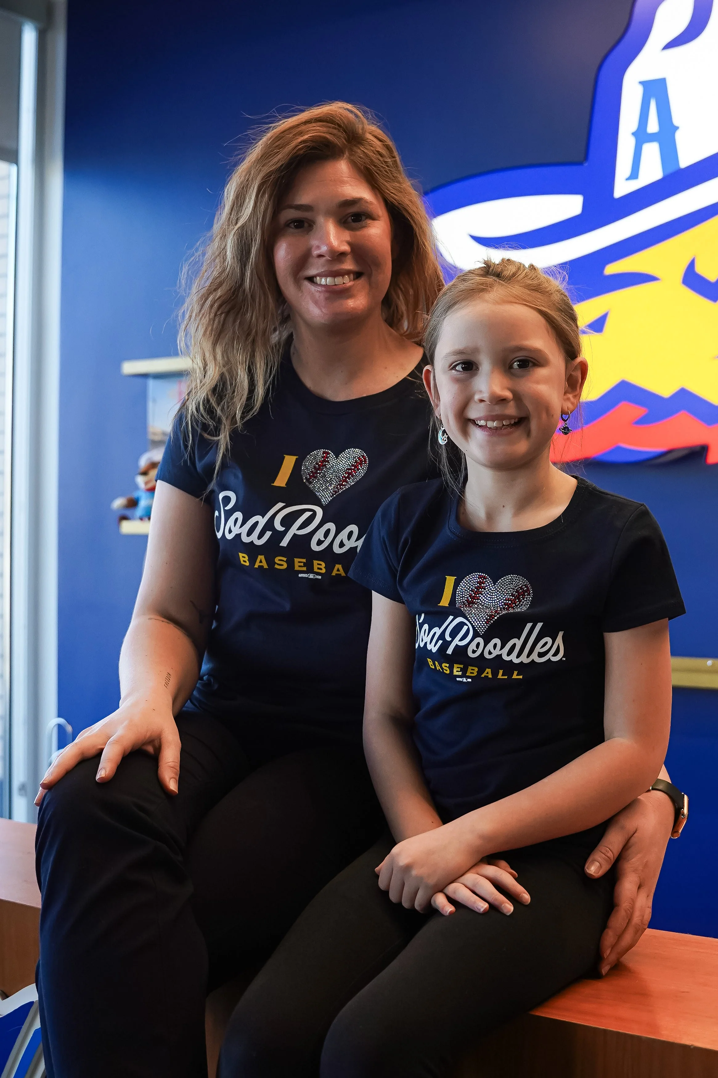 Amarillo Sod Poodles GoTeez Womens Navy Rhinestone Tee - Image 2