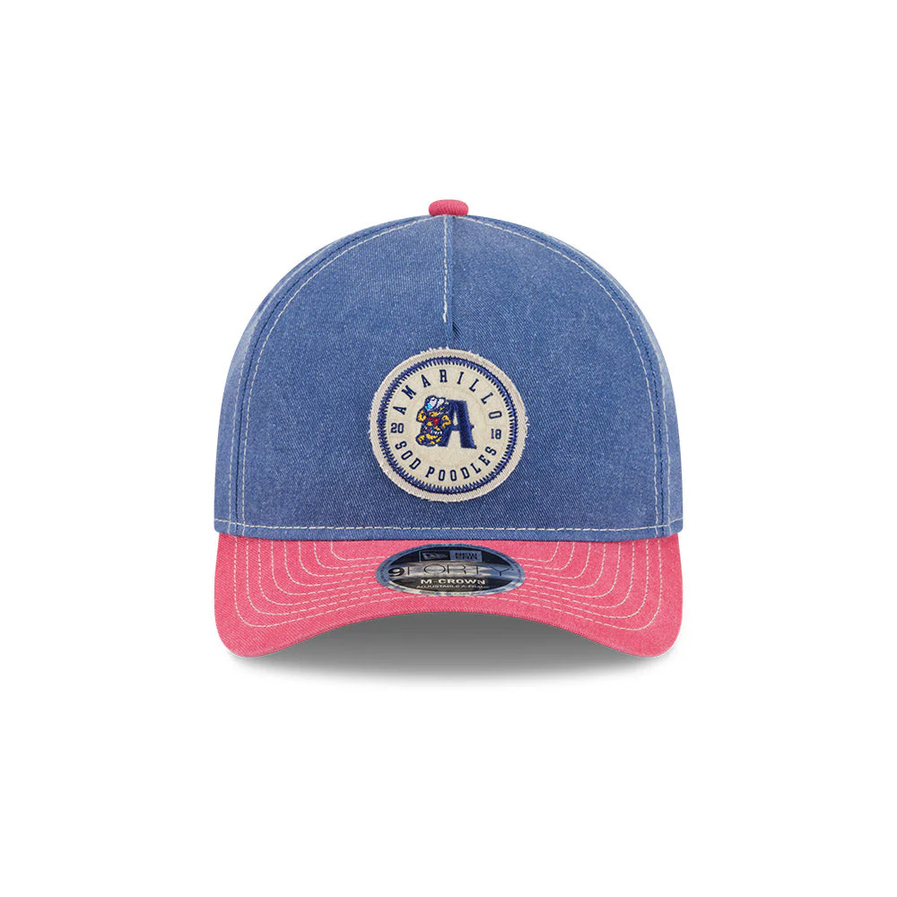Amarillo Sod Poodles New Era 9FORTY Lean A Felt Patch Cap - Image 3
