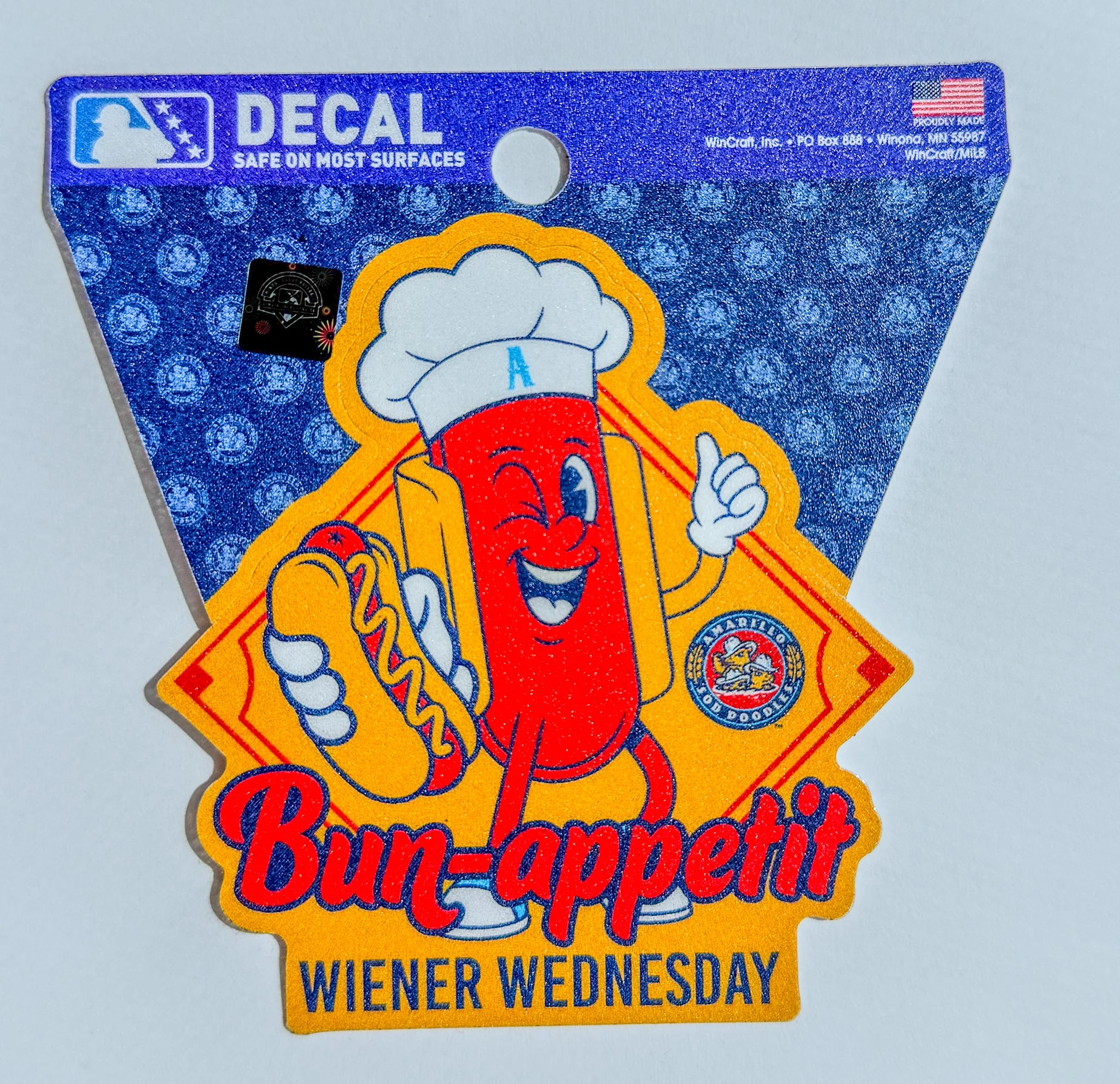 Amarillo Sod Poodles Wiener Wednesday Bun Appetit Decal