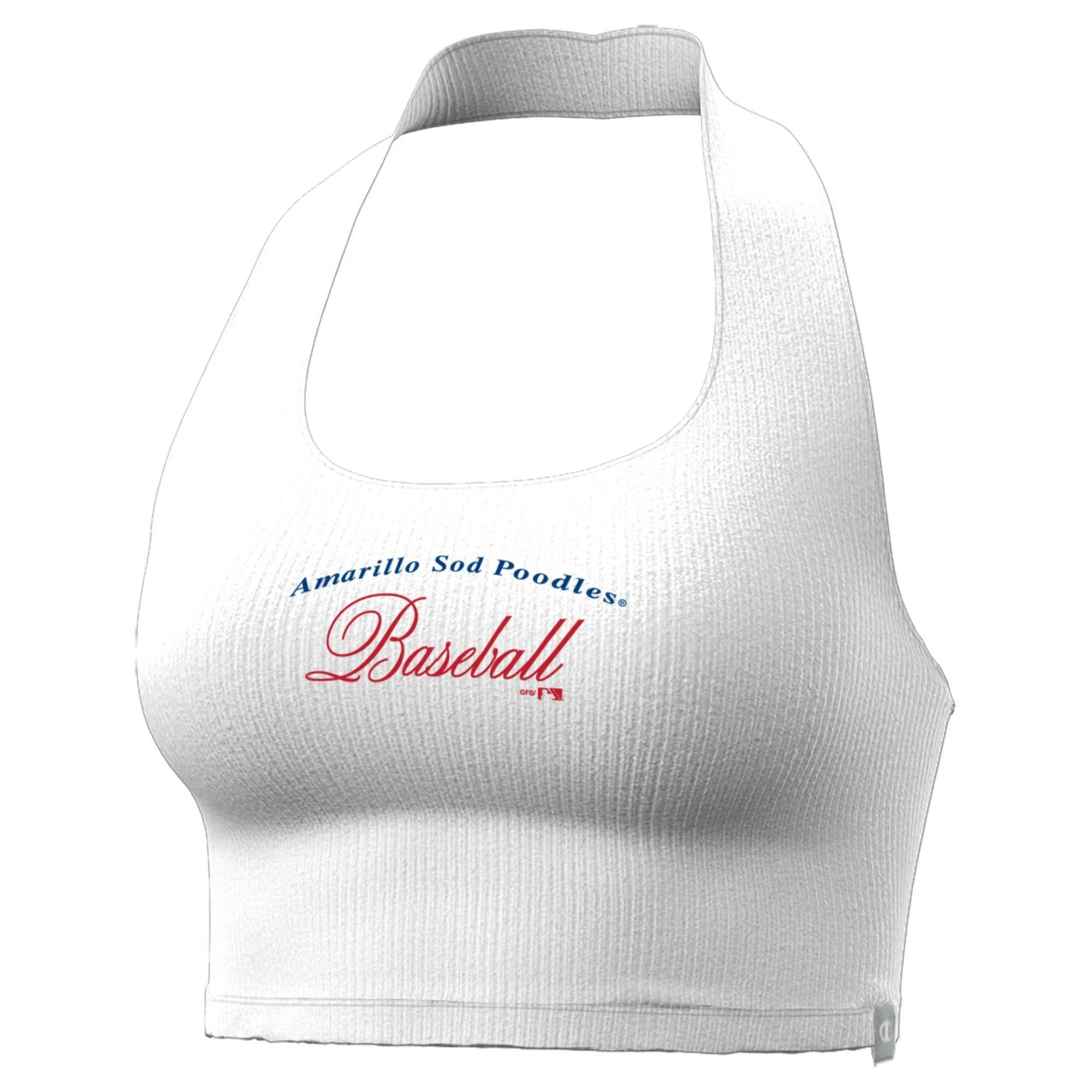 Amarillo Sod Poodles Women's Ottoman White Halter Top