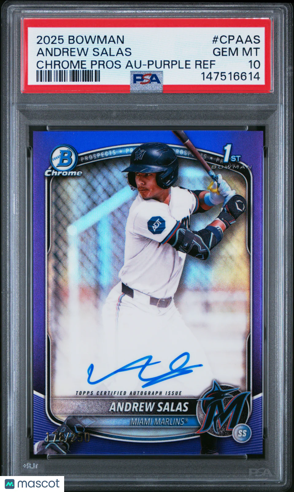 Andrew Salas 2025 Bowman Chrome Prospect Autograp