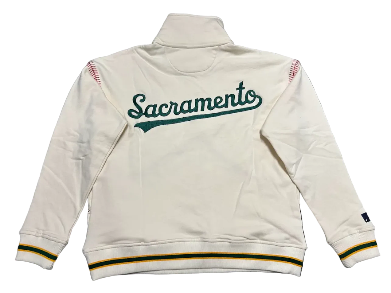 A's Baseball Stitch Qtr Zip - Image 2