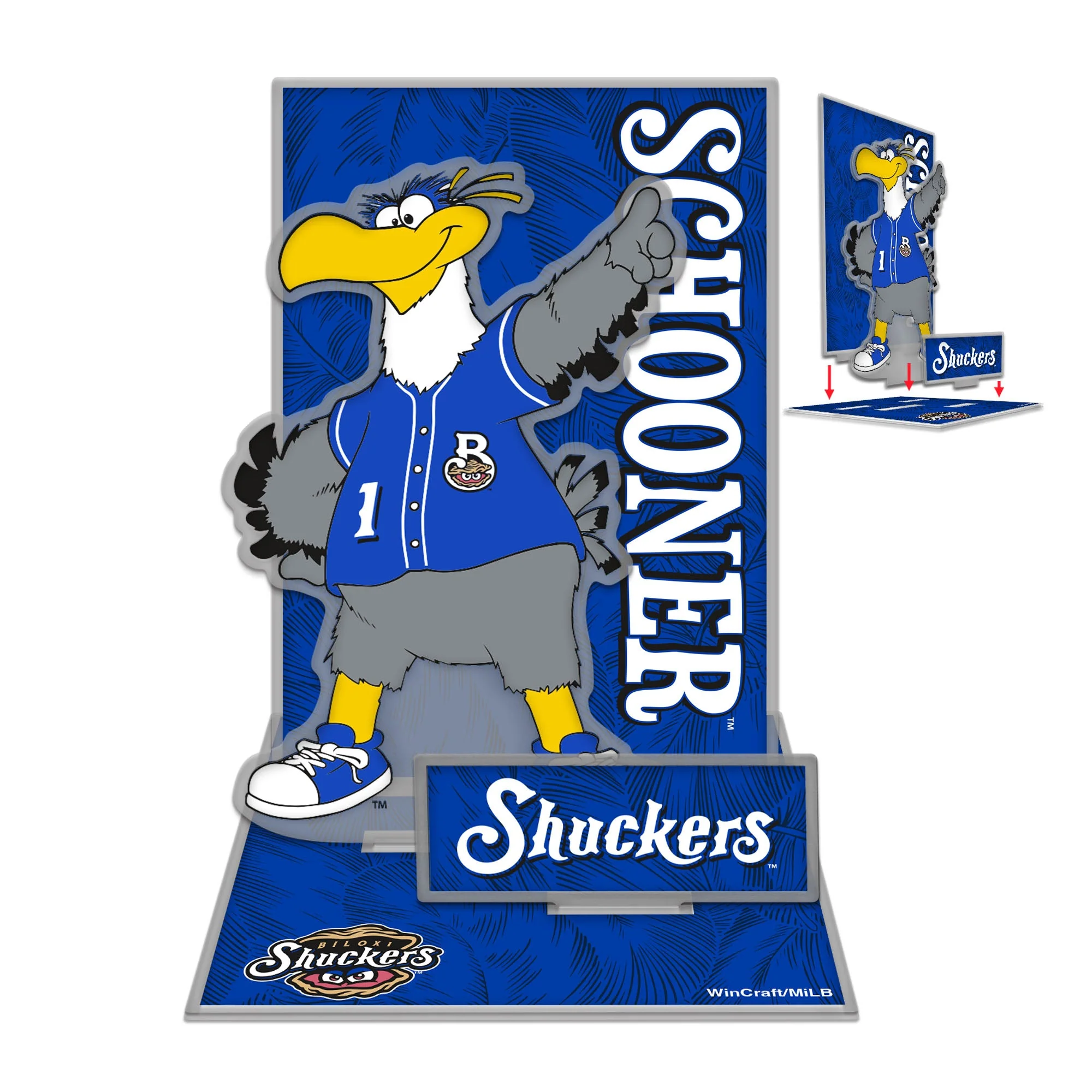 Biloxi Shuckers Mascot Schooner3D Collector Stand