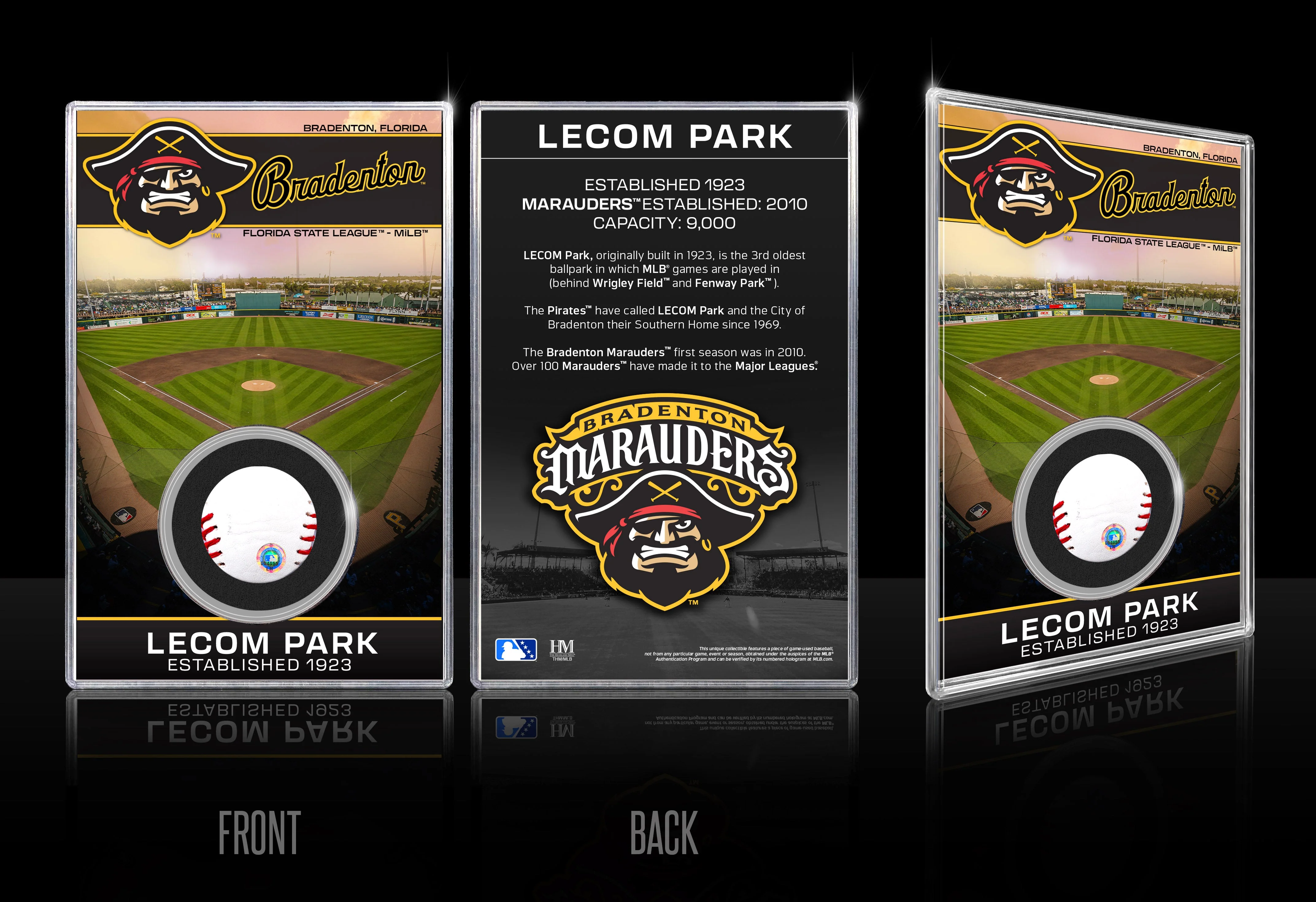 Bradenton Marauders Game-Used Baseball Acrylic Holder