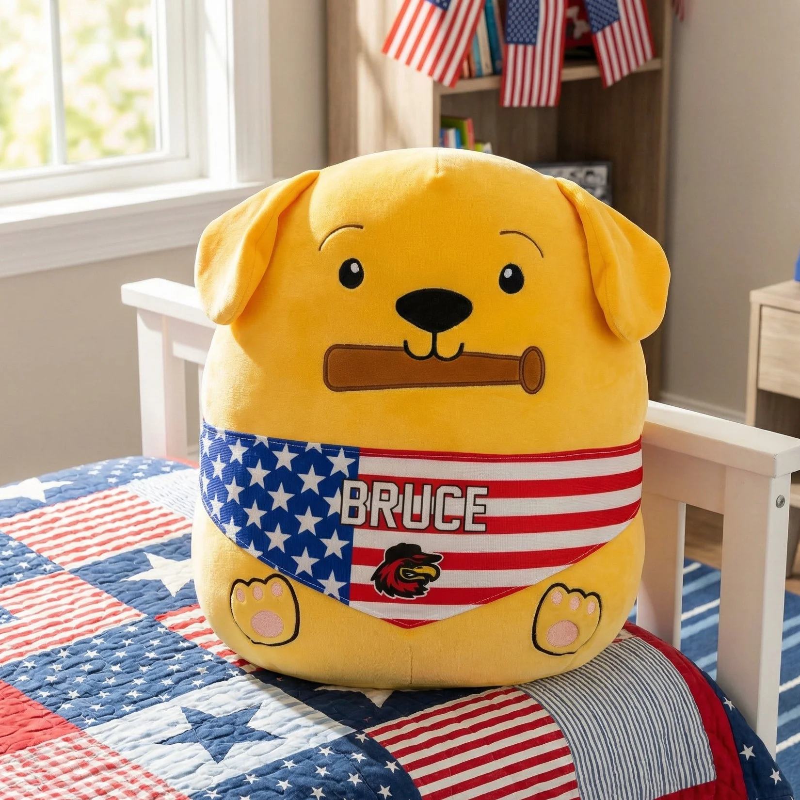 Bruce the Bat Dog USA Sqush Pillow - Image 2