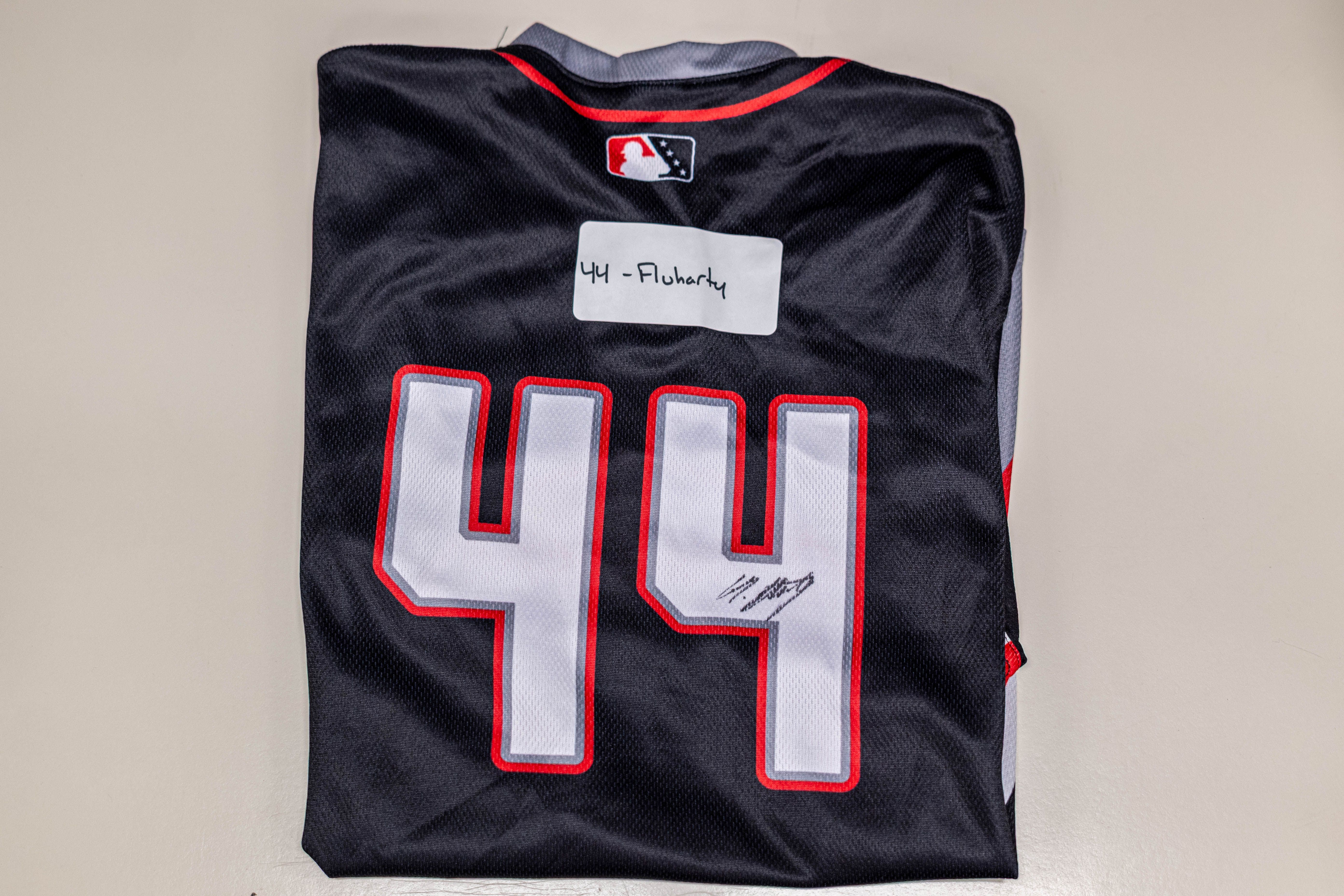 Buffalo Bisons Autographed & Game Worn Sublimated Hockey Black Jersey - Mason Fluharty #44 Size 44 - Image 3