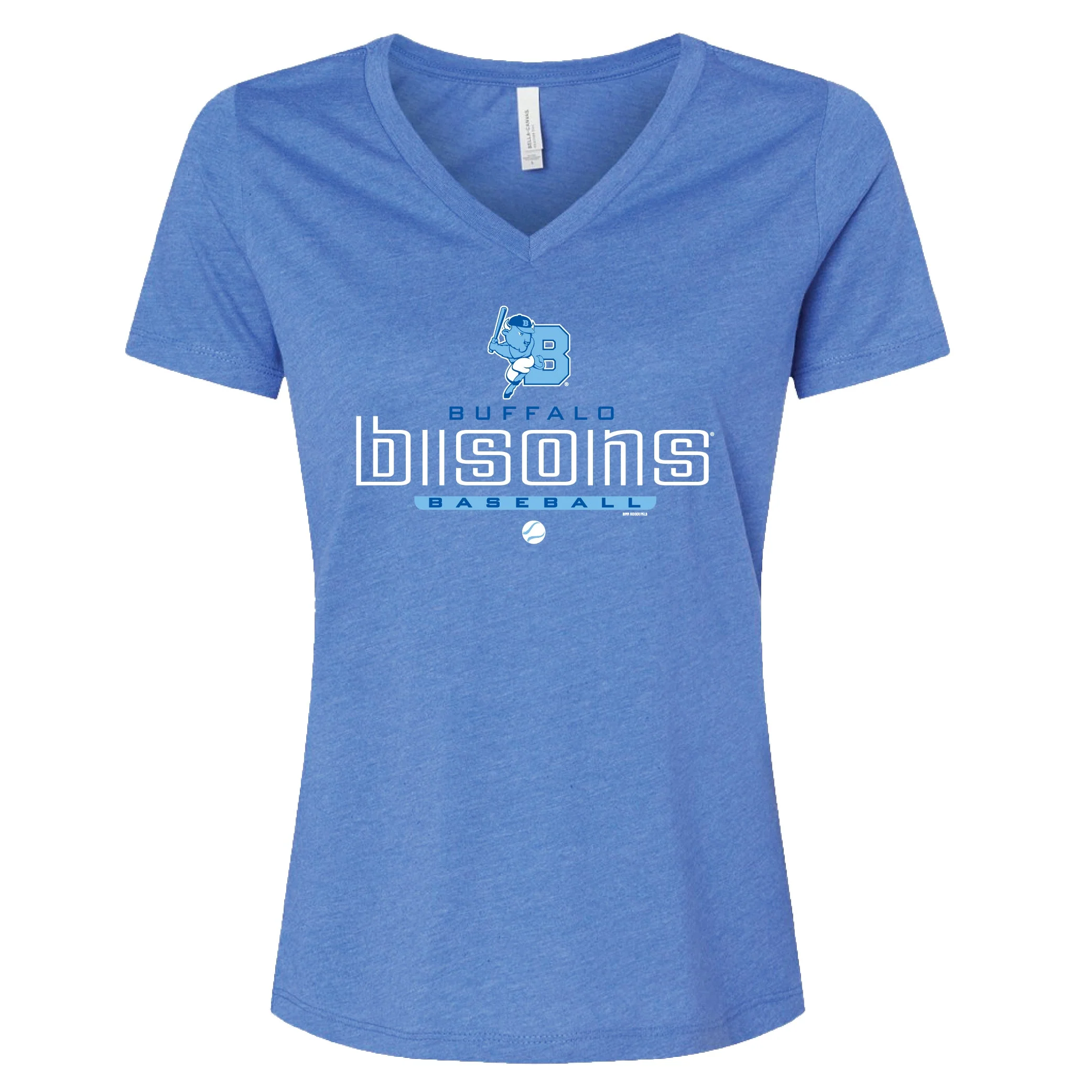 Buffalo Bisons Ladies Hthr Royal Game Bremer Vneck Tee