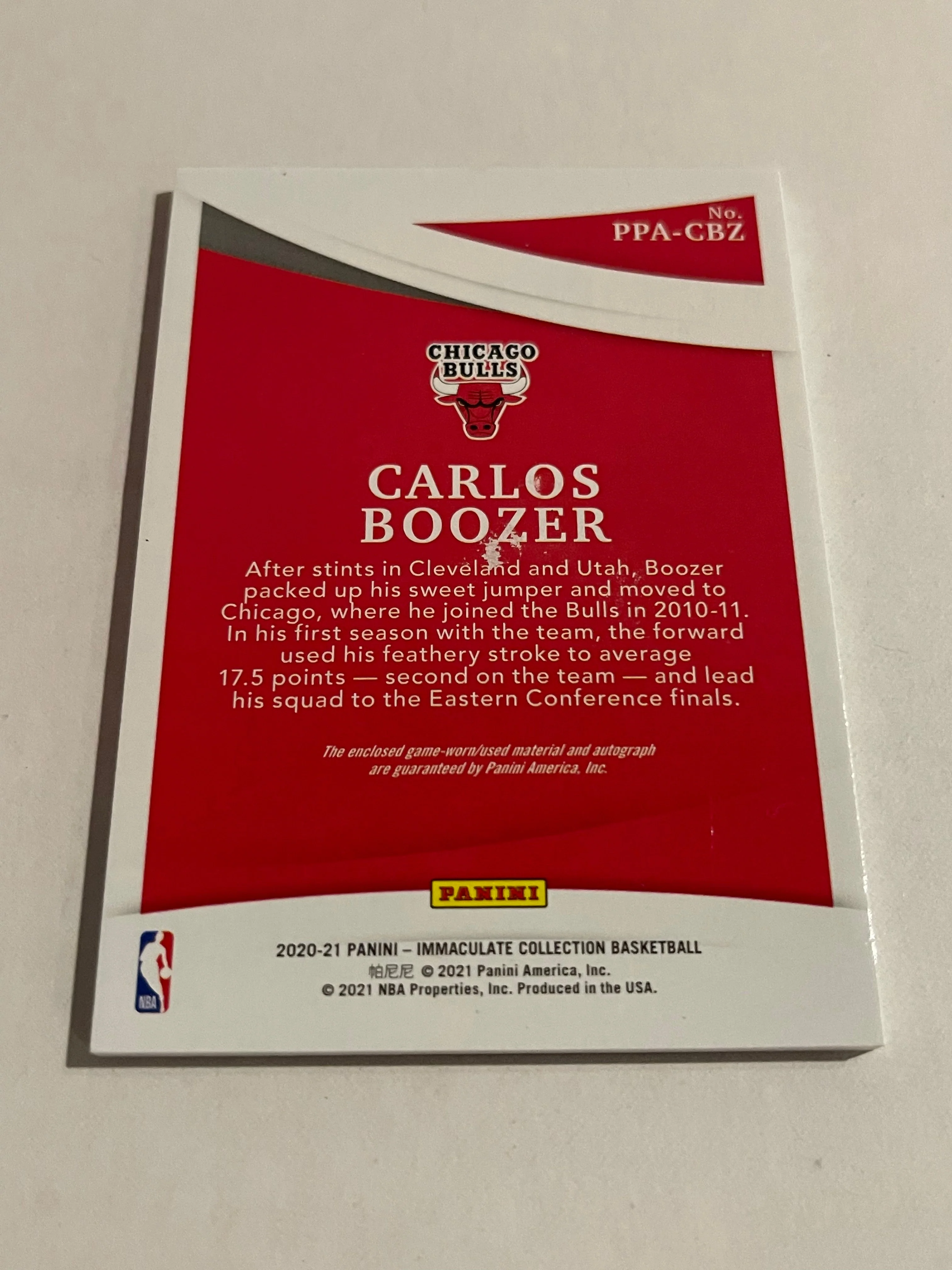 Carlos Boozer 2021 Panini Immaculate Collection # - Image 2
