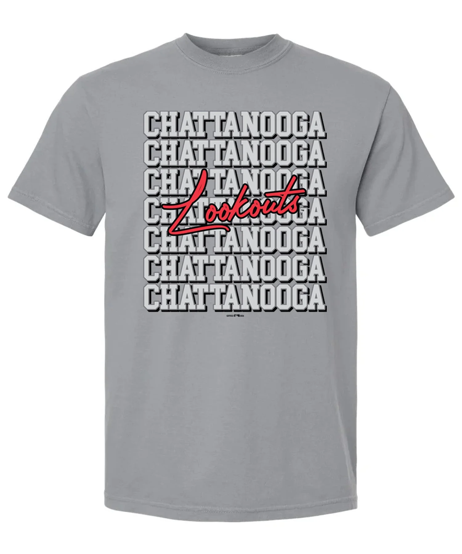 Chattanooga Lookouts Grey/Red Script Tee