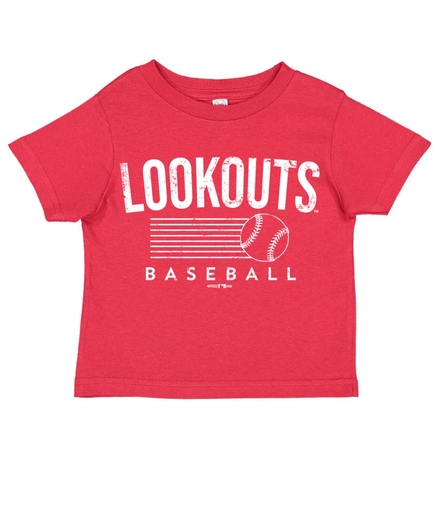 Chattanooga Lookouts Infant Red Baseball Stripe Tee