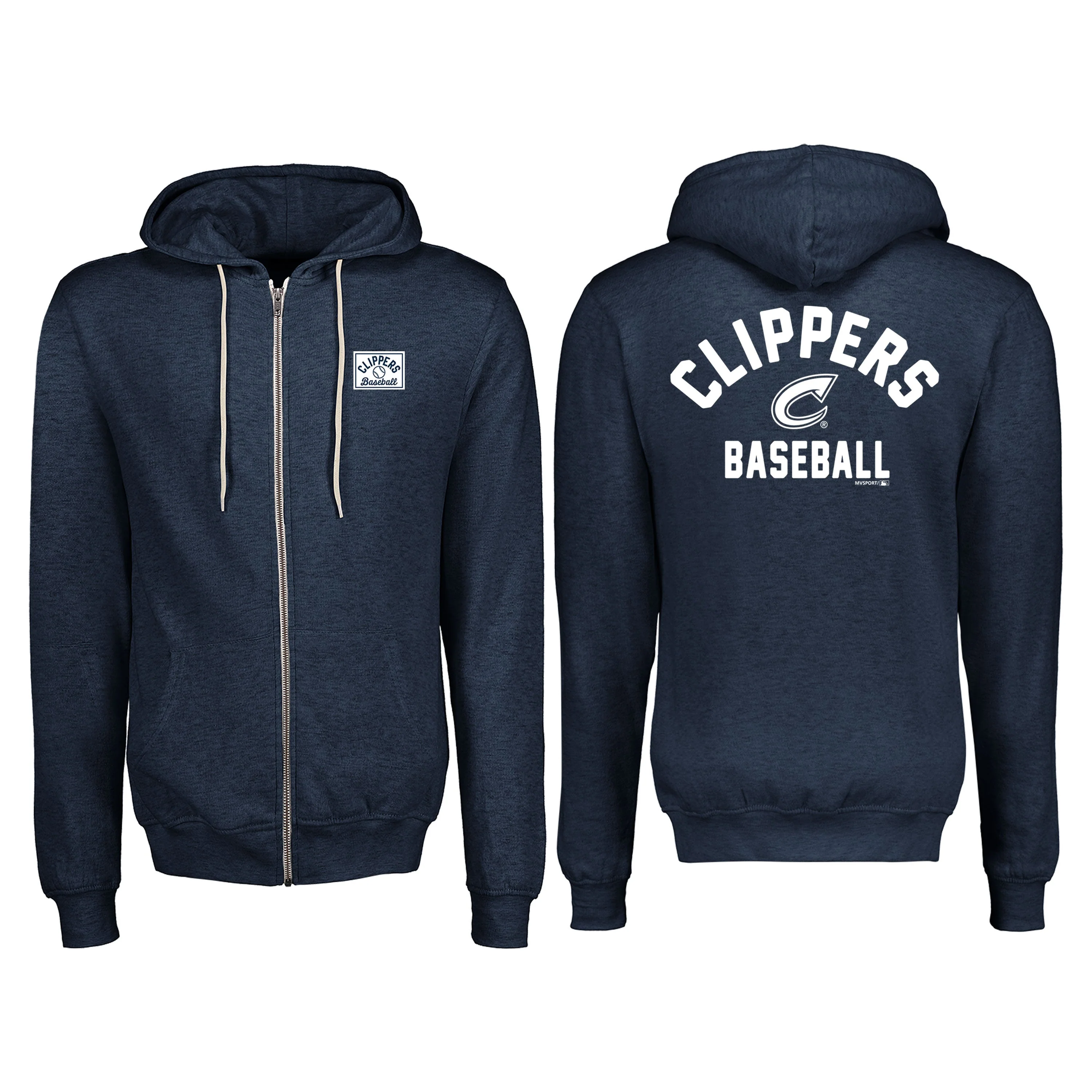 Columbus Clippers Retro Heather Full Zip Hood