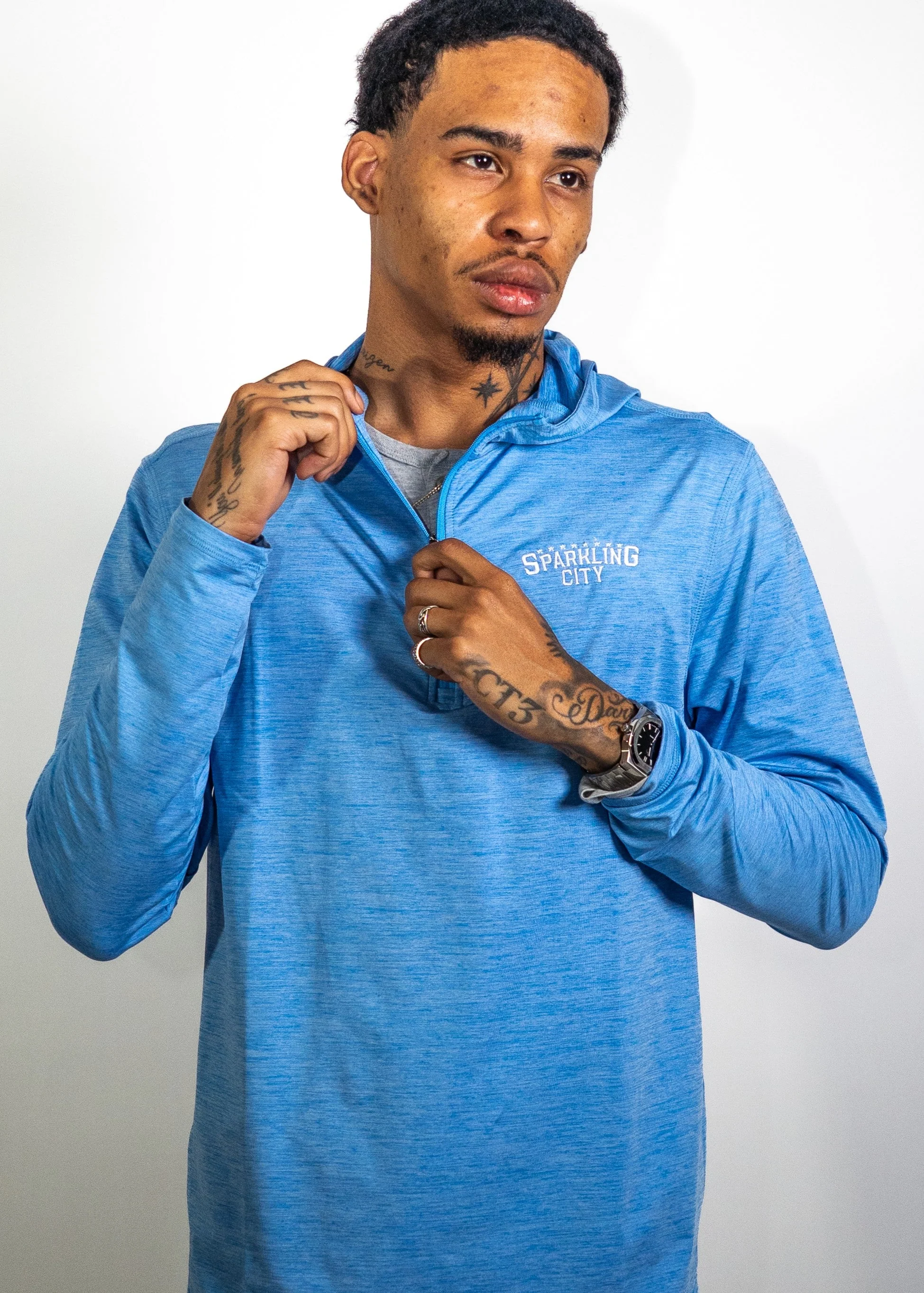 Corpus Christi Hooks Antigua - 1/4 Zip Pullover Hood Tidy