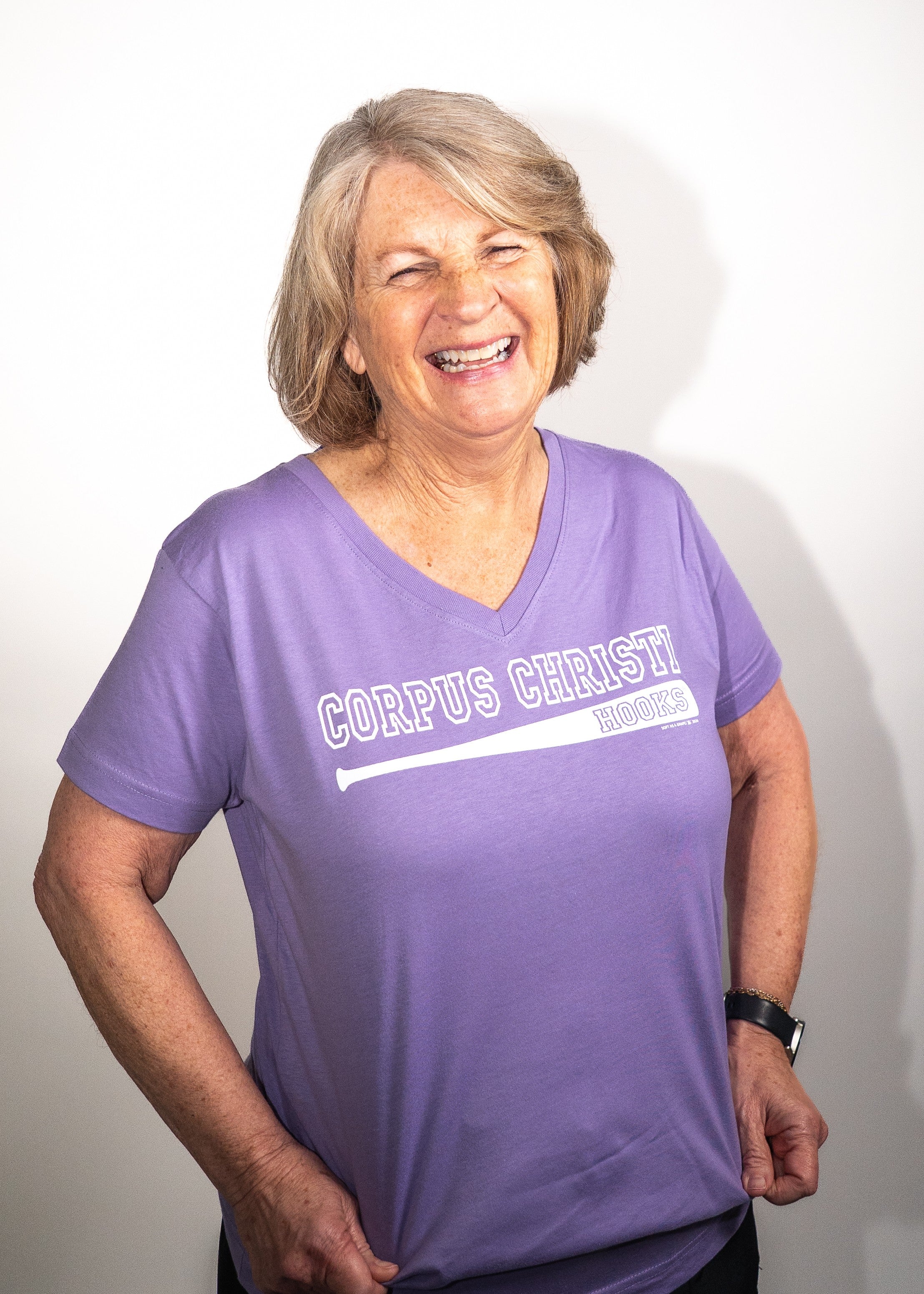Corpus Christi Hooks Soft as a Grape - Women's - V-Neck Fine Jersey Lavender