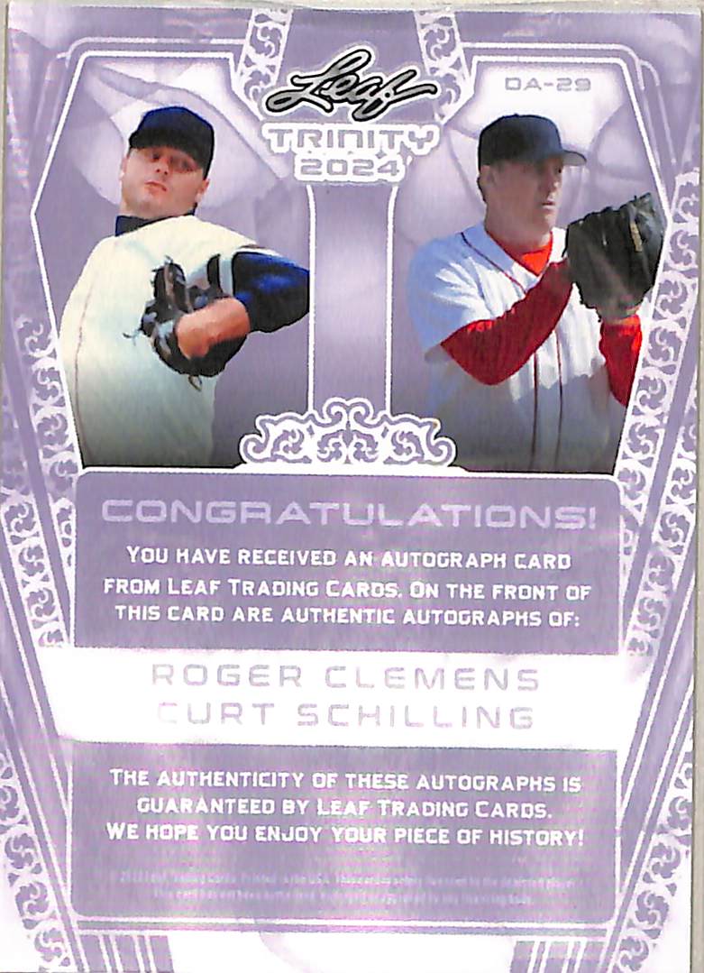 Curt Schilling Roger Clemens 2024 Leaf Trinity Au - Image 2