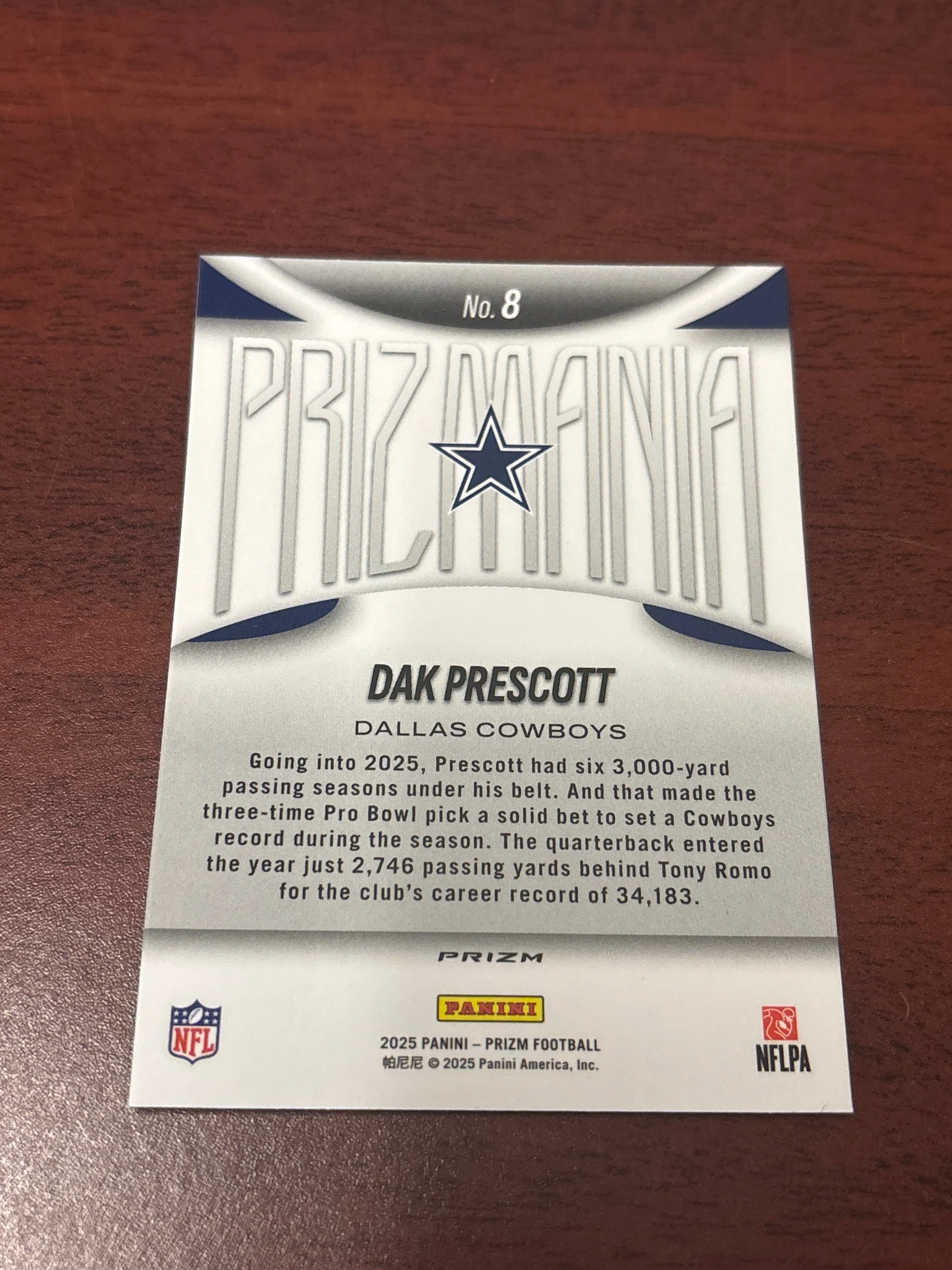 Dak Prescott 2025 Panini Prizm Prizmania #8 - Image 2