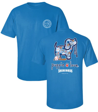 Delmarva Shorebirds Puppie Love Name Drop Tee