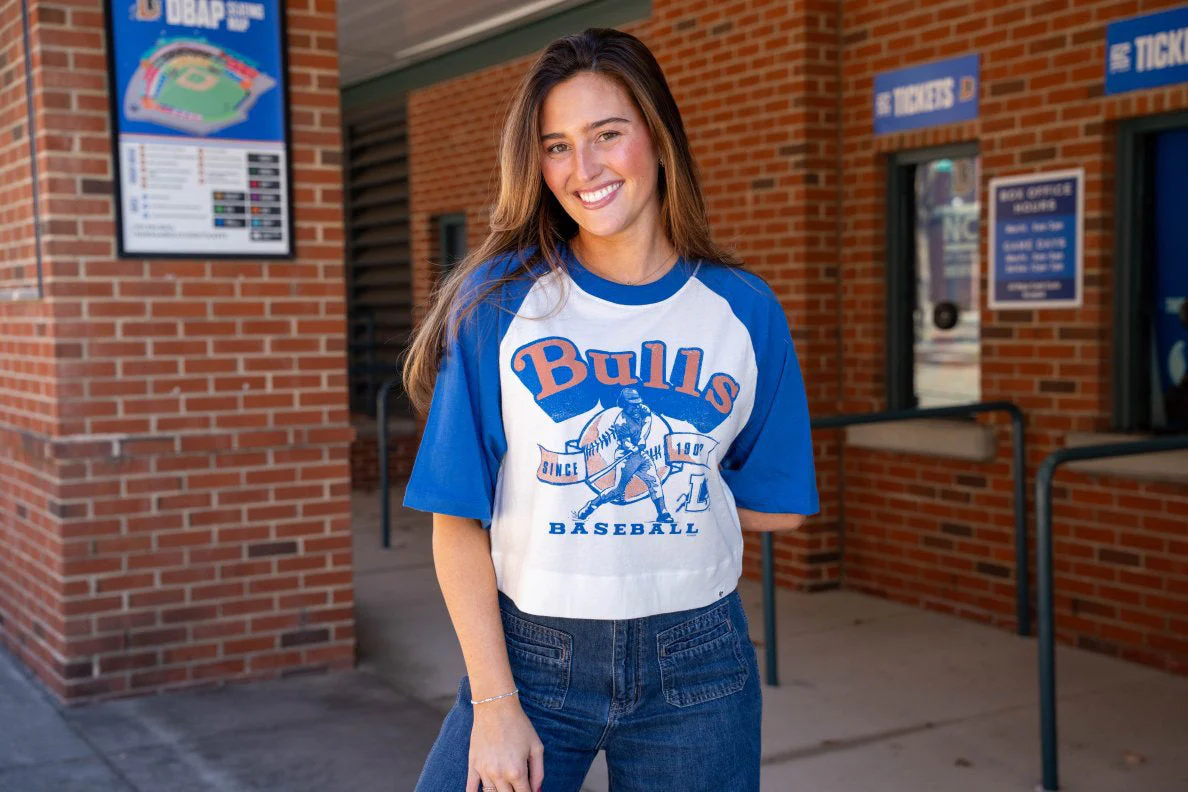 Durham Bulls Women's Infield Shift Raglan Crop Top - Image 18