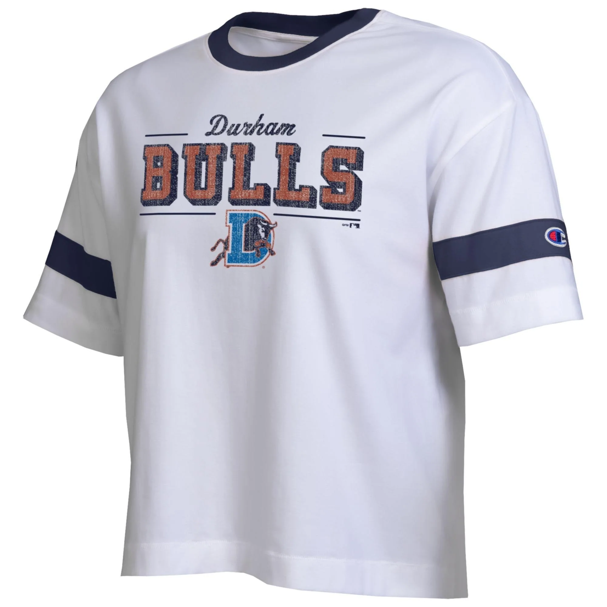 Durham Bulls Women's Striped Tradition Crop Top - Image 3