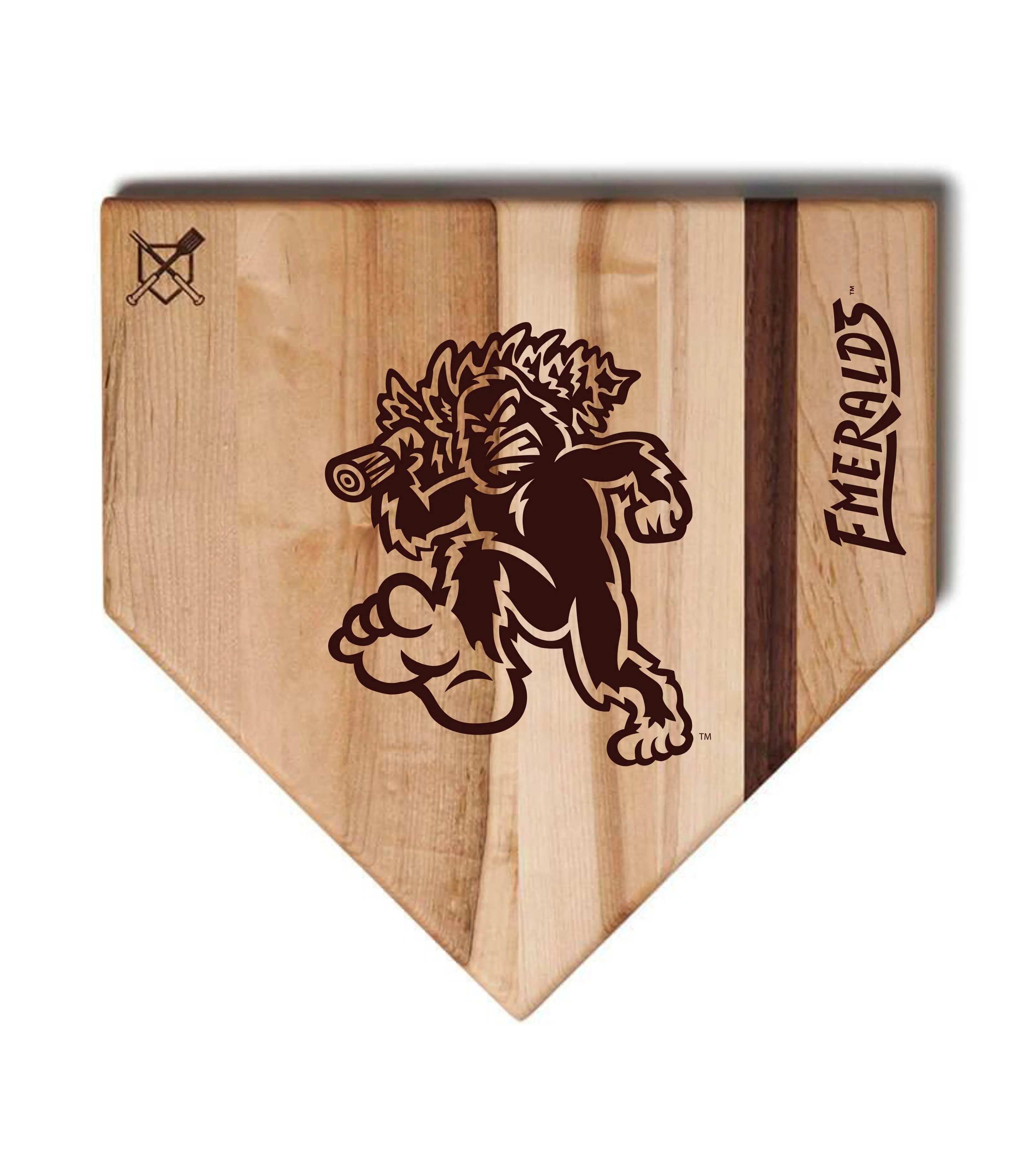 Eugene Emeralds Baseball BBQ Home Plate Cutting Board - Image 2