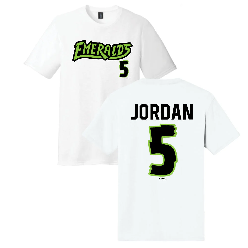 Eugene Emeralds Dakota Jordan #5 Player Tri-Blend T-Shirt