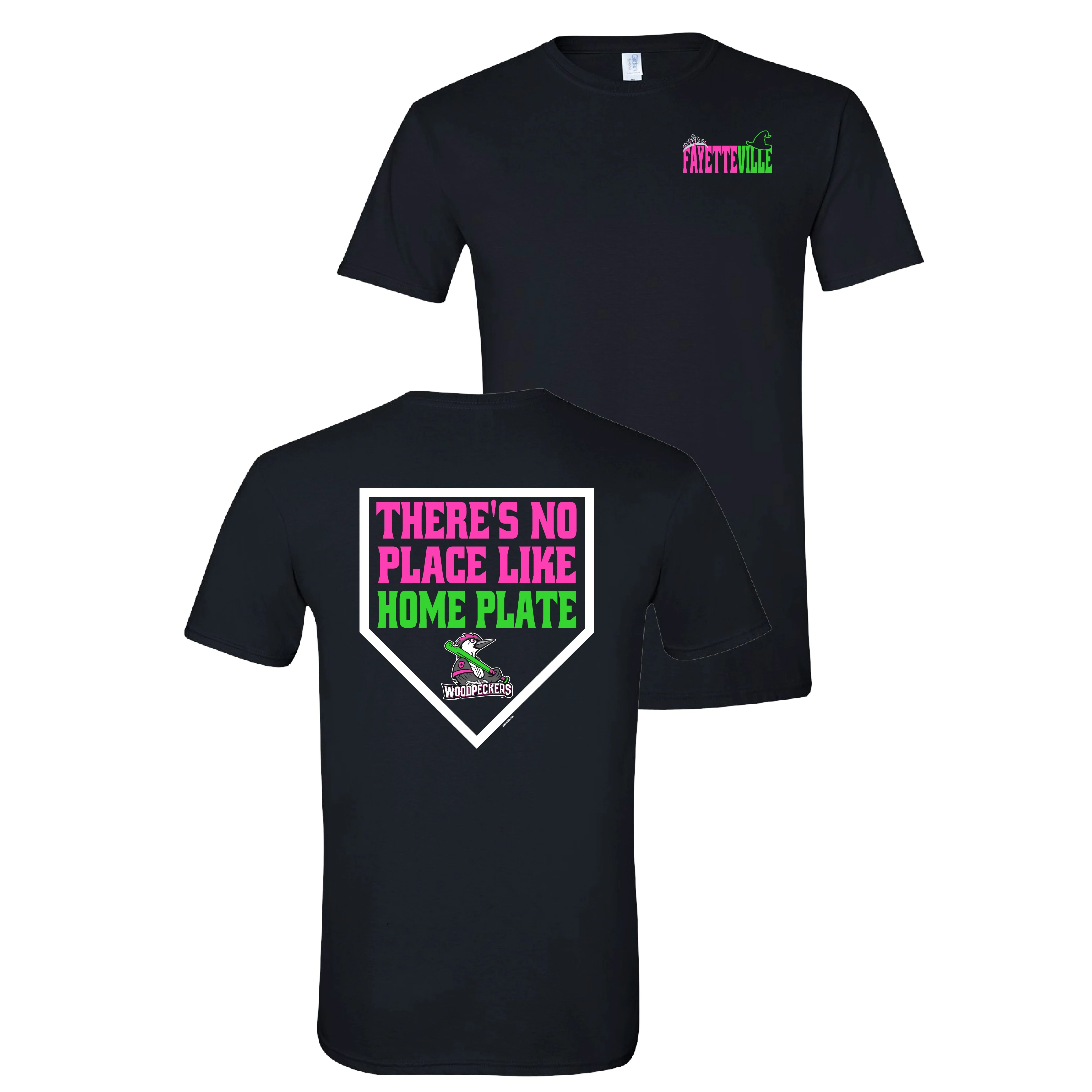 Fayetteville Woodpeckers Bimm Ridder No Place Like Home Plate T-shirt