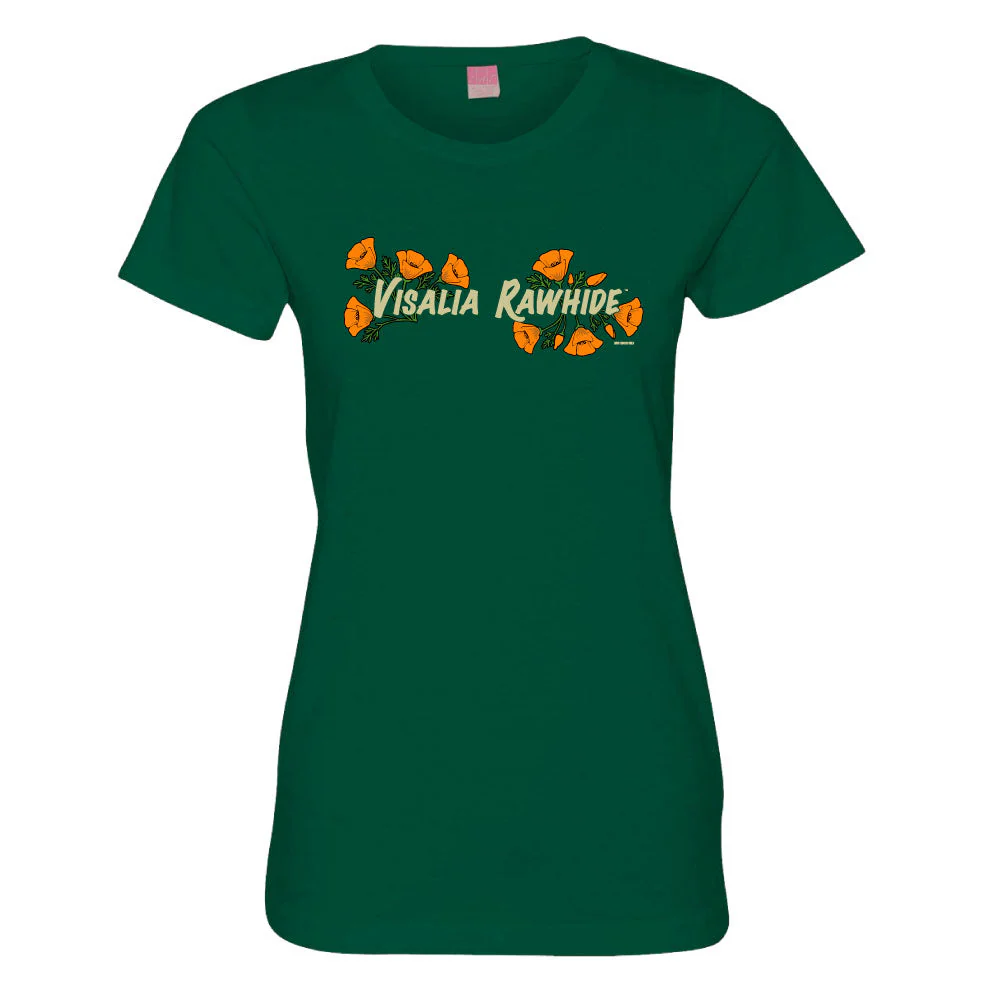 Forrest Green Poppies Scoop Neck
