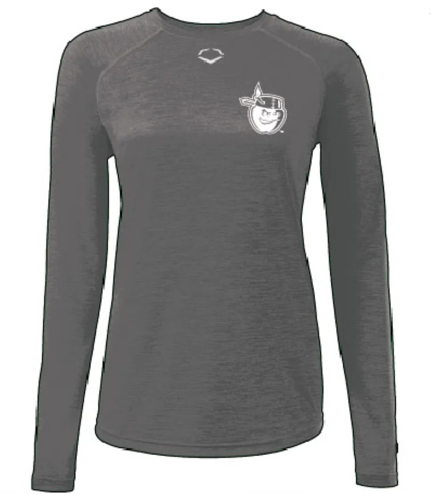 Fort Wayne TinCaps Charcoal Ladies LS Training Tee