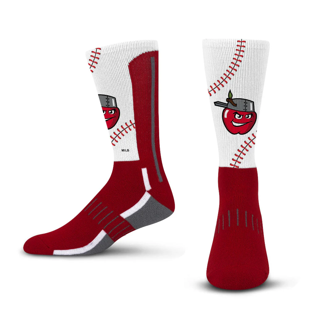 Fort Wayne TinCaps Phenom Curve Apple Red Socks