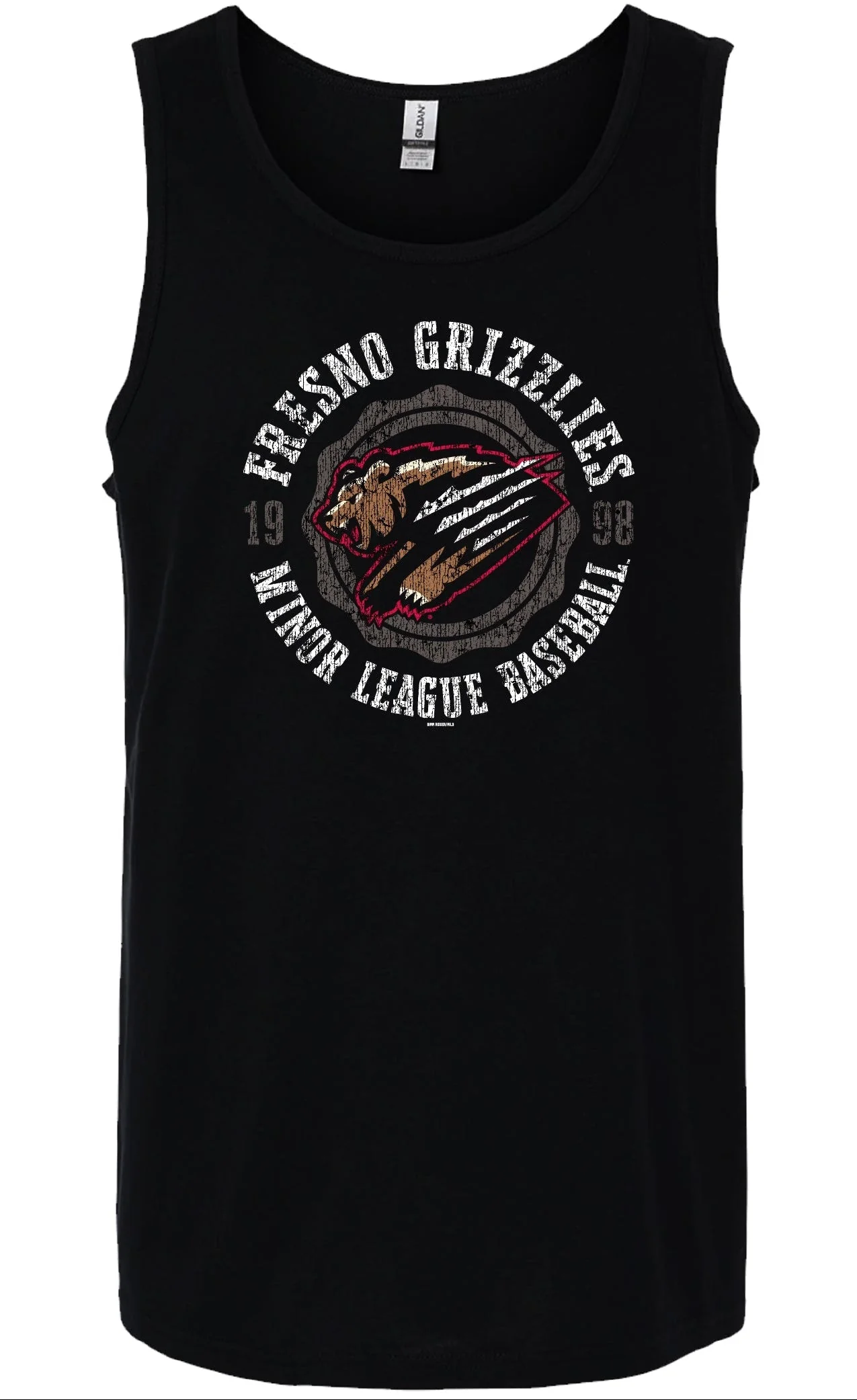 Fresno Grizzlies Black Distressed Tank Top