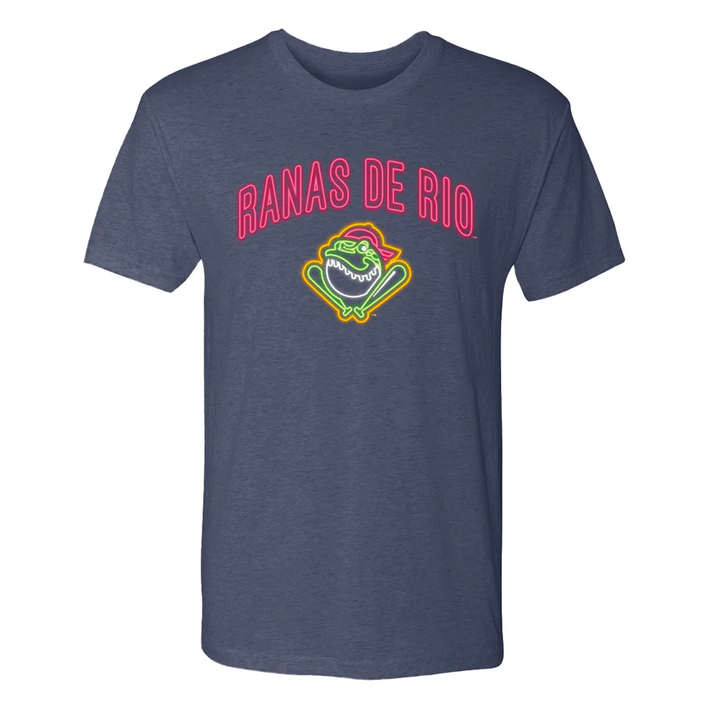 Greenville Drive 108 Stitches Adult Navy Neon Ranas Tee