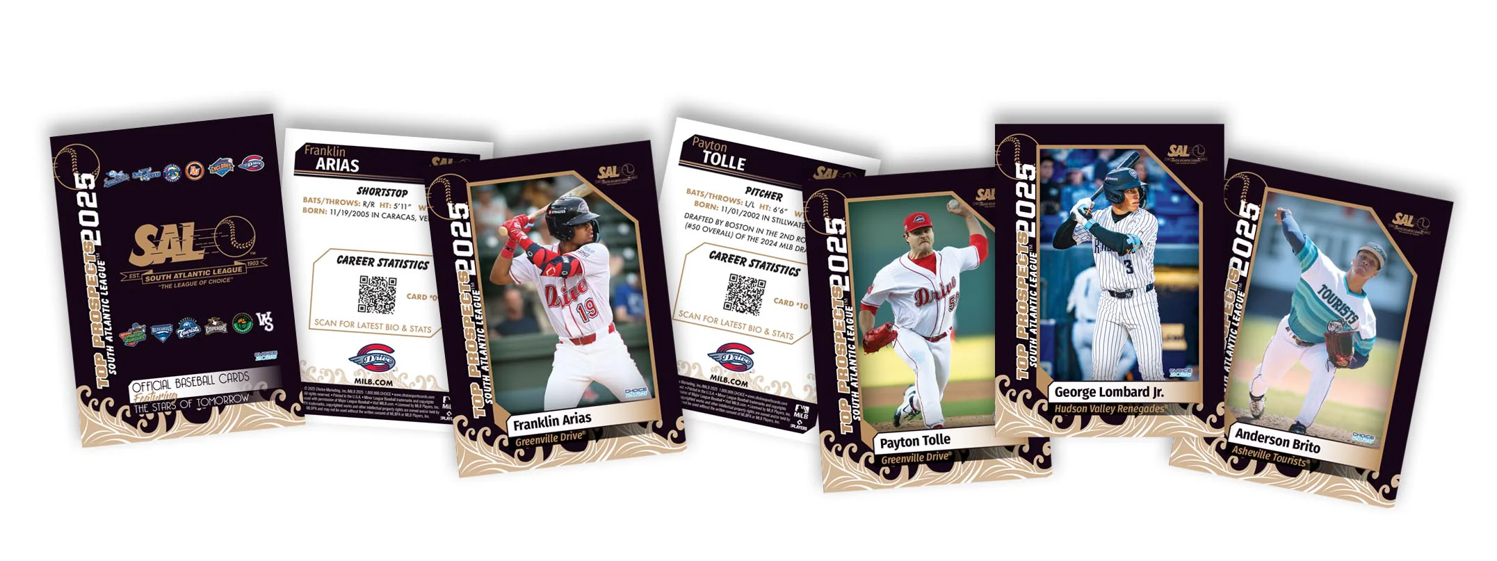 Greenville Drive 2025 SAL Top Prospect Baseball Card Set - Image 2