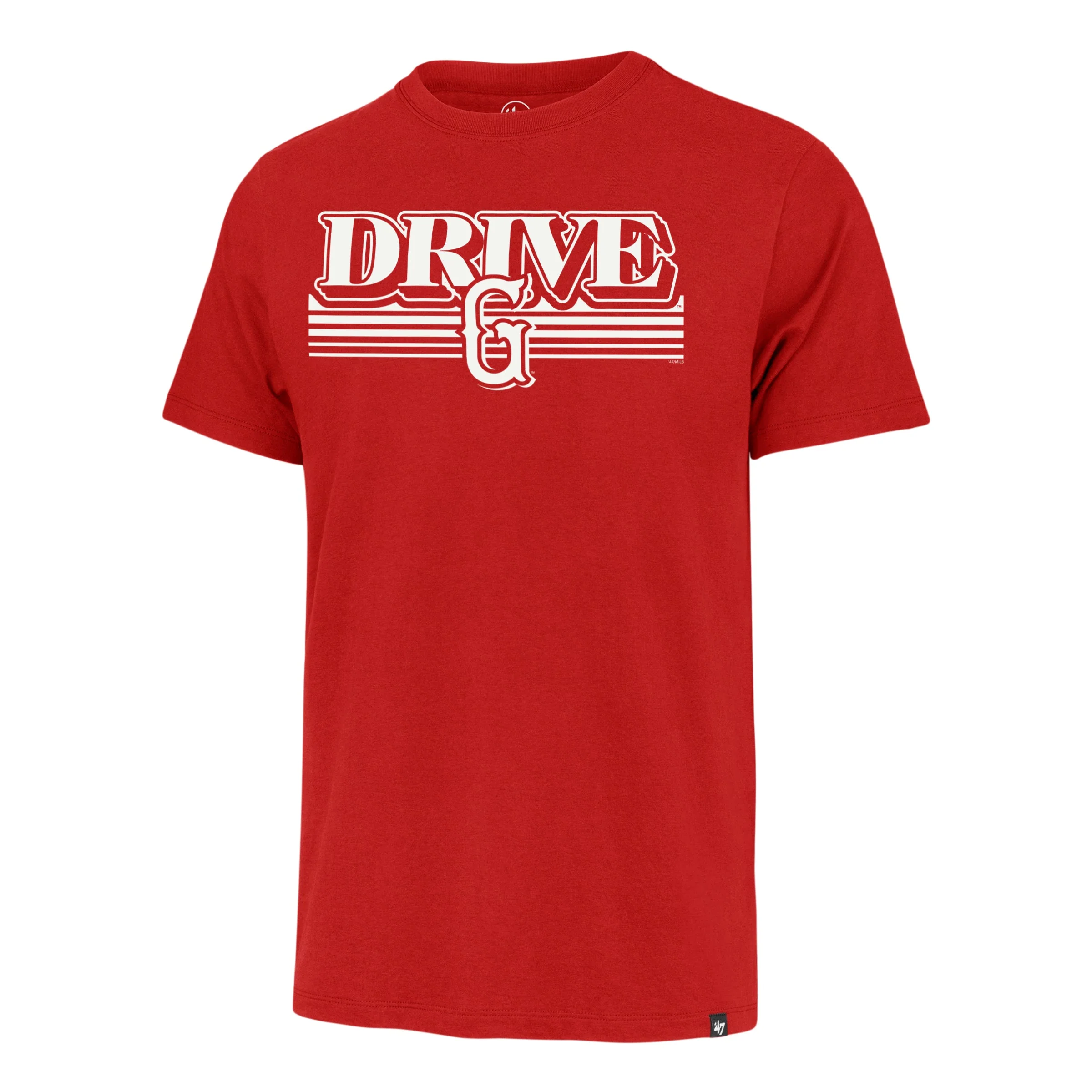Greenville Drive 47 Brand Red Franklin Script Fade Tee