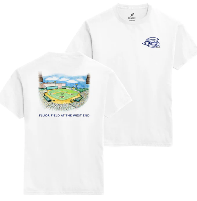Greenville Drive League White Fluor Field Tee