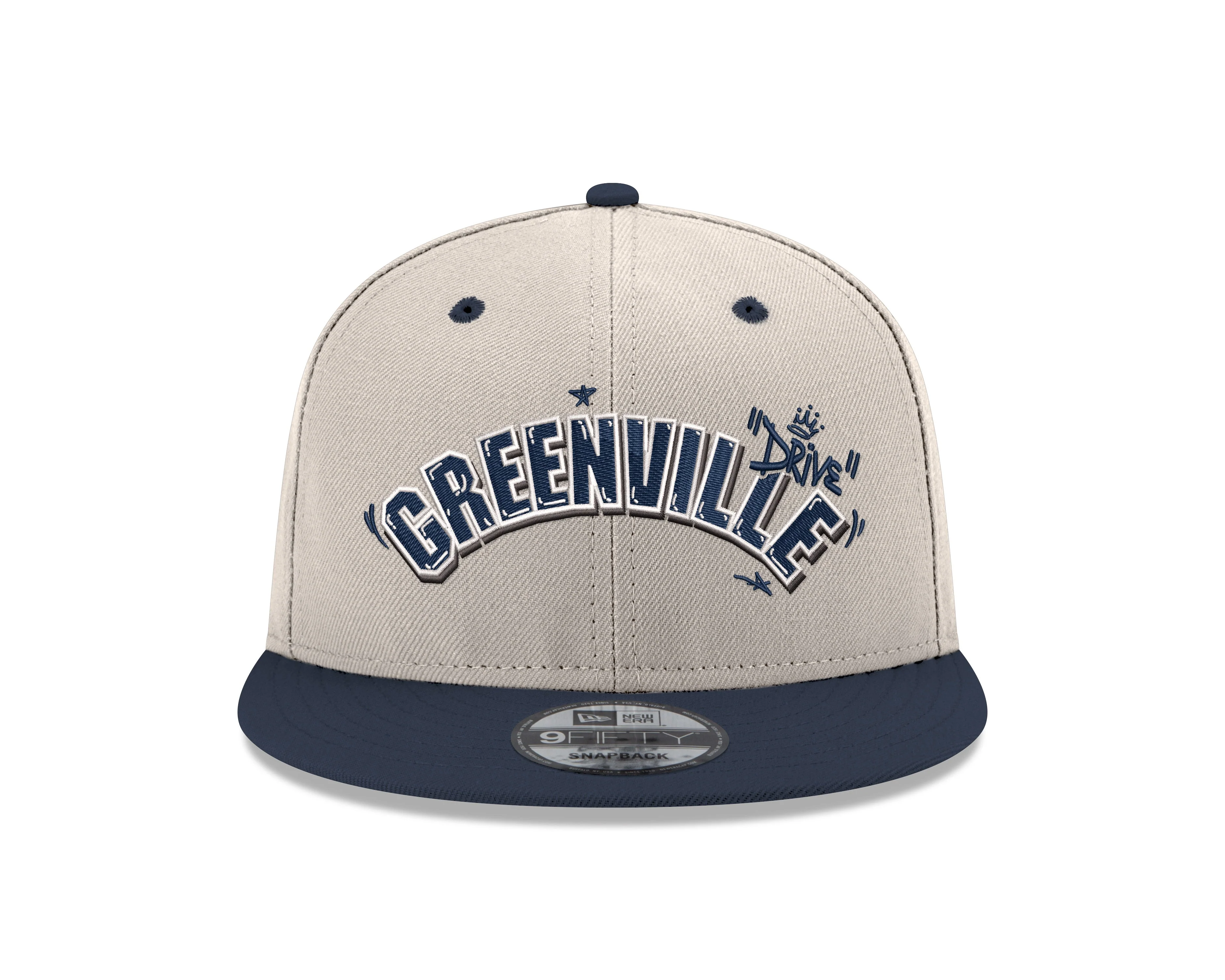 Greenville Drive New Era Bone/Navy 9FIFTY Grafitti Hat - Image 3