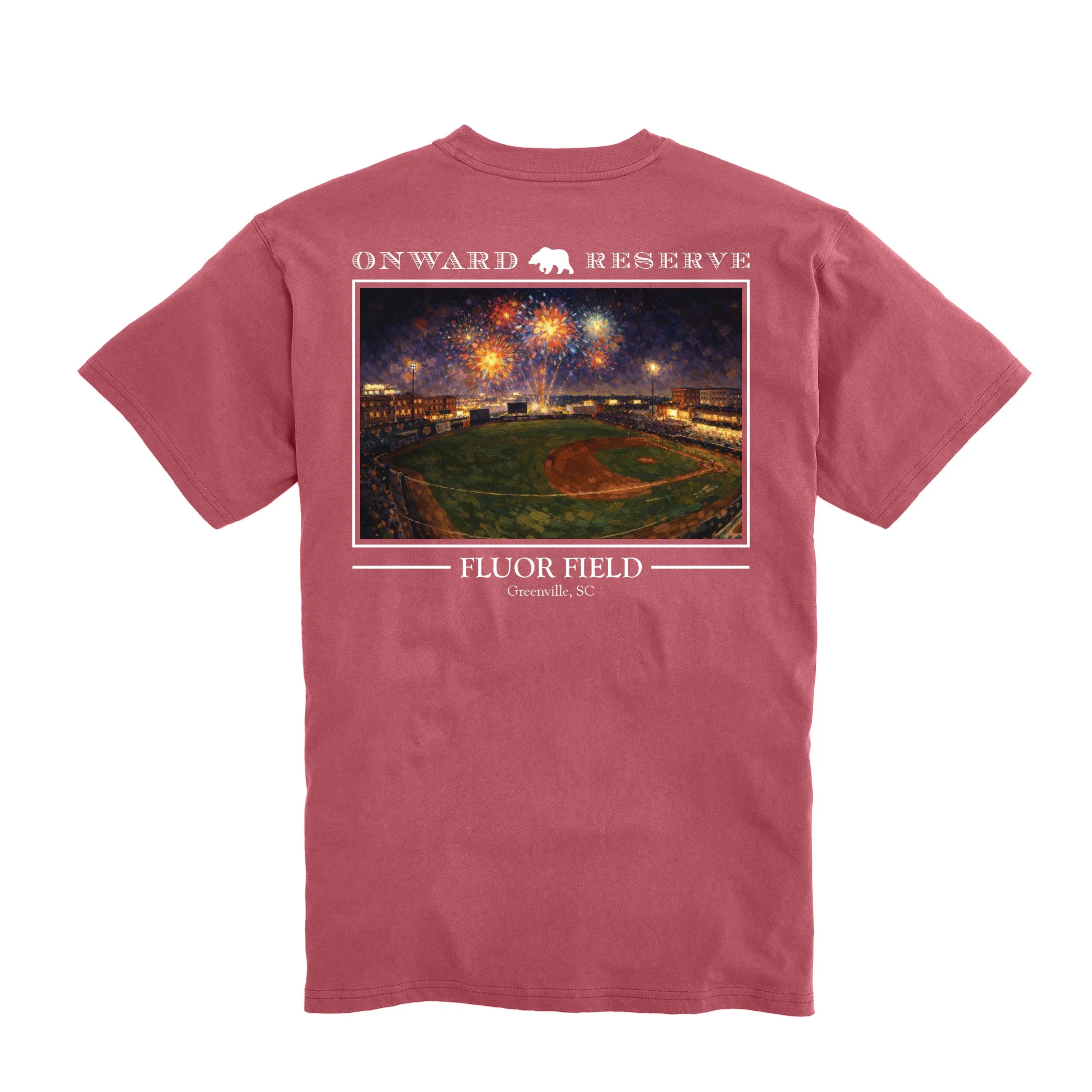 Greenville Drive Onward Reserve Washed Red Fluor Field Tee