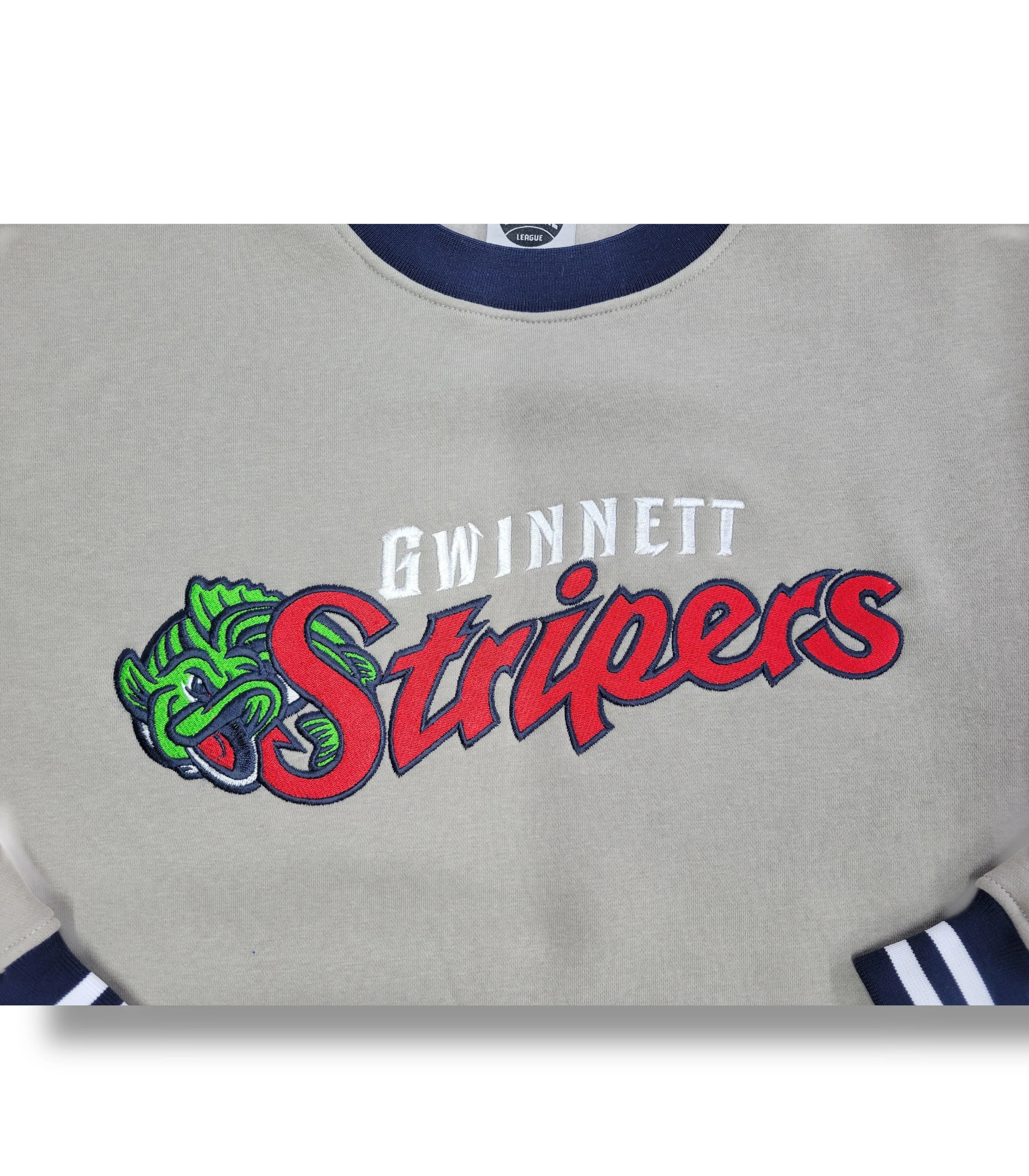 Gwinnett Stripers Official League Grey Crewneck Sweatshirt - Image 2