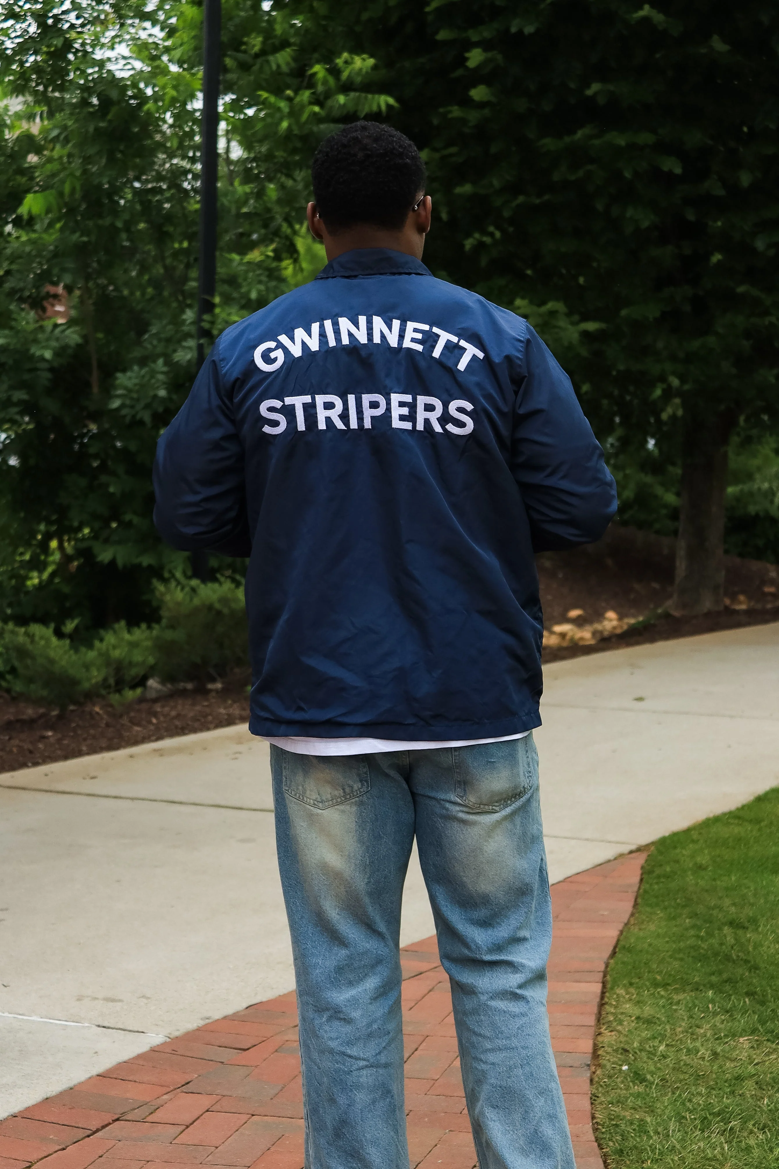 Gwinnett Stripers Official League Navy Skater Jacket - Image 4