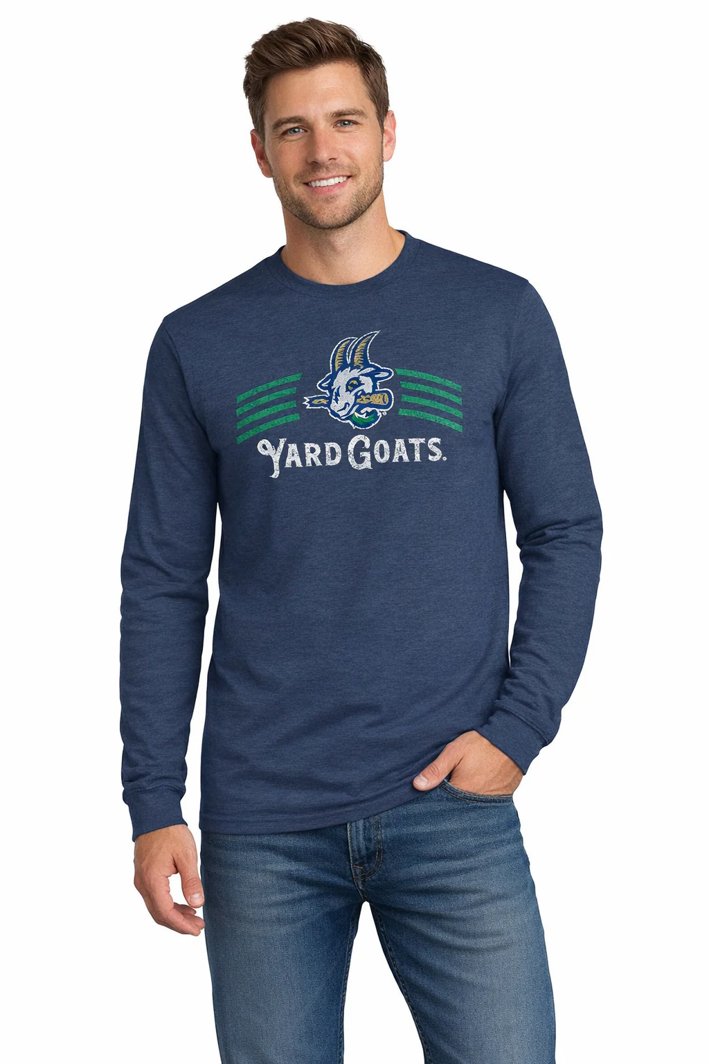 Hartford Yard Goats 108 Stitches Cigar Band Longsleeve - Image 2