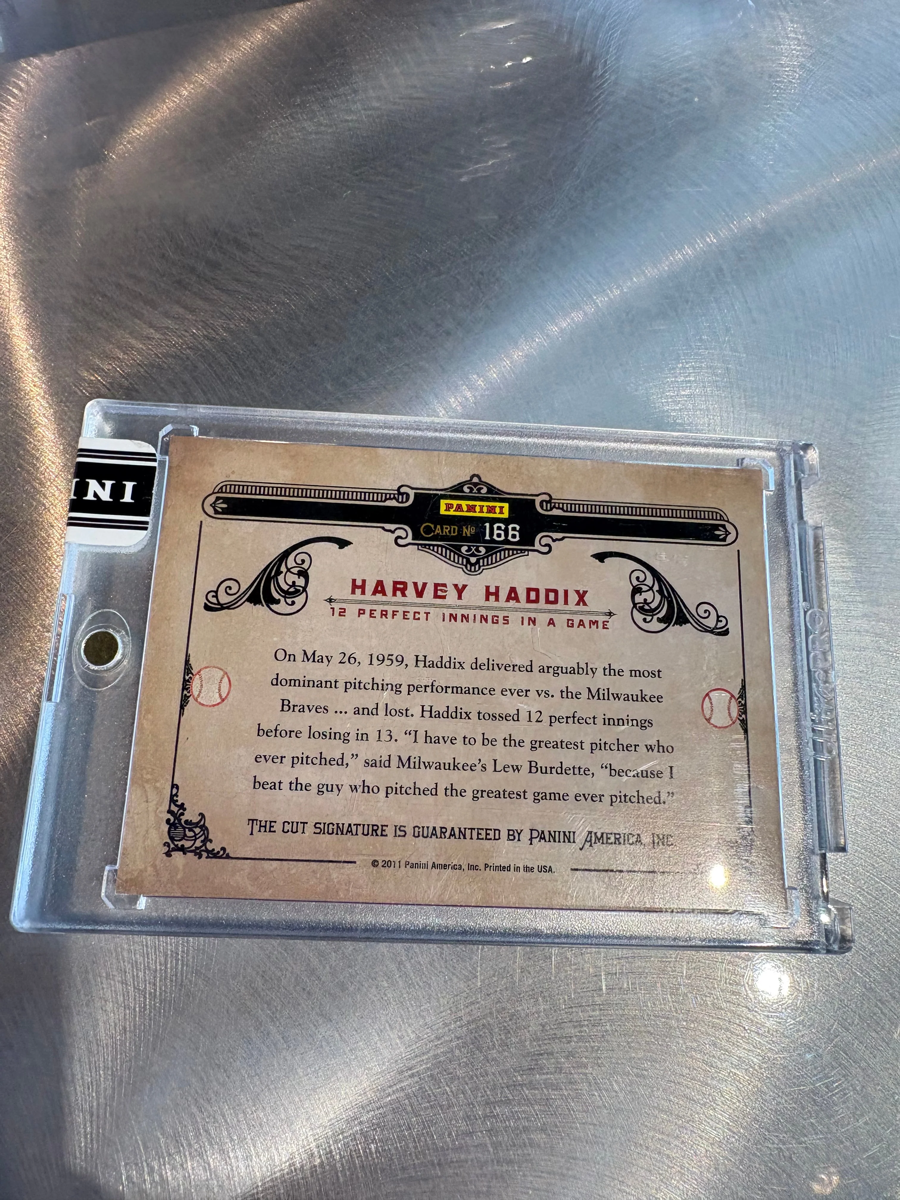 Harvey Haddix 2011 Panini Limited Cuts #166 Cut S - Image 2